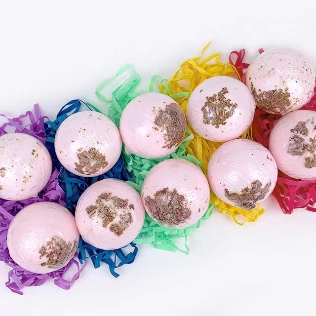 Single Color Dried Flower Bath Salt Ball 100g Bath Ball Aromatherapy Bath Ball Essential Oil Bath Ball Fragrance Bath Ball-PawDear
