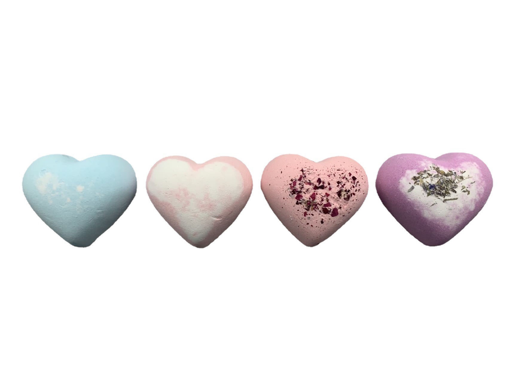 Love Heart Bath Salt 75G Heart-Shaped Loofah Dried Flower Bath Salt Peach Heart Explosion Aromatherapy Ball-PawDear