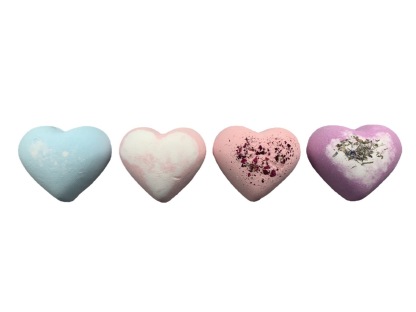 Love Heart Bath Salt 75G Heart-Shaped Loofah Dried Flower Bath Salt Peach Heart Explosion Aromatherapy Ball-PawDear