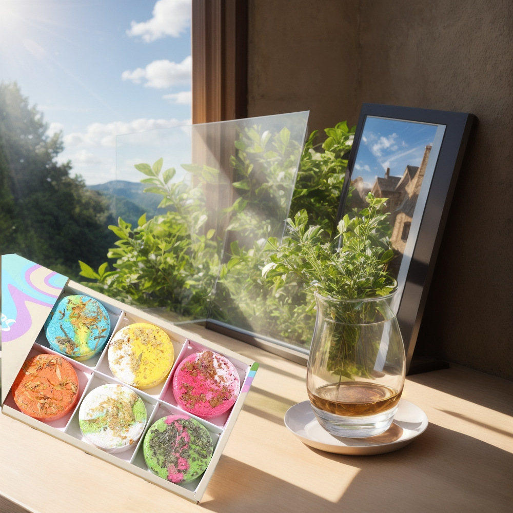 Gradient Color Aromatherapy Shower Tablets 40g Bath Tablets Home Essential Oil Bath Salt Tablets Bubble Explosion Bath Salt-PawDear