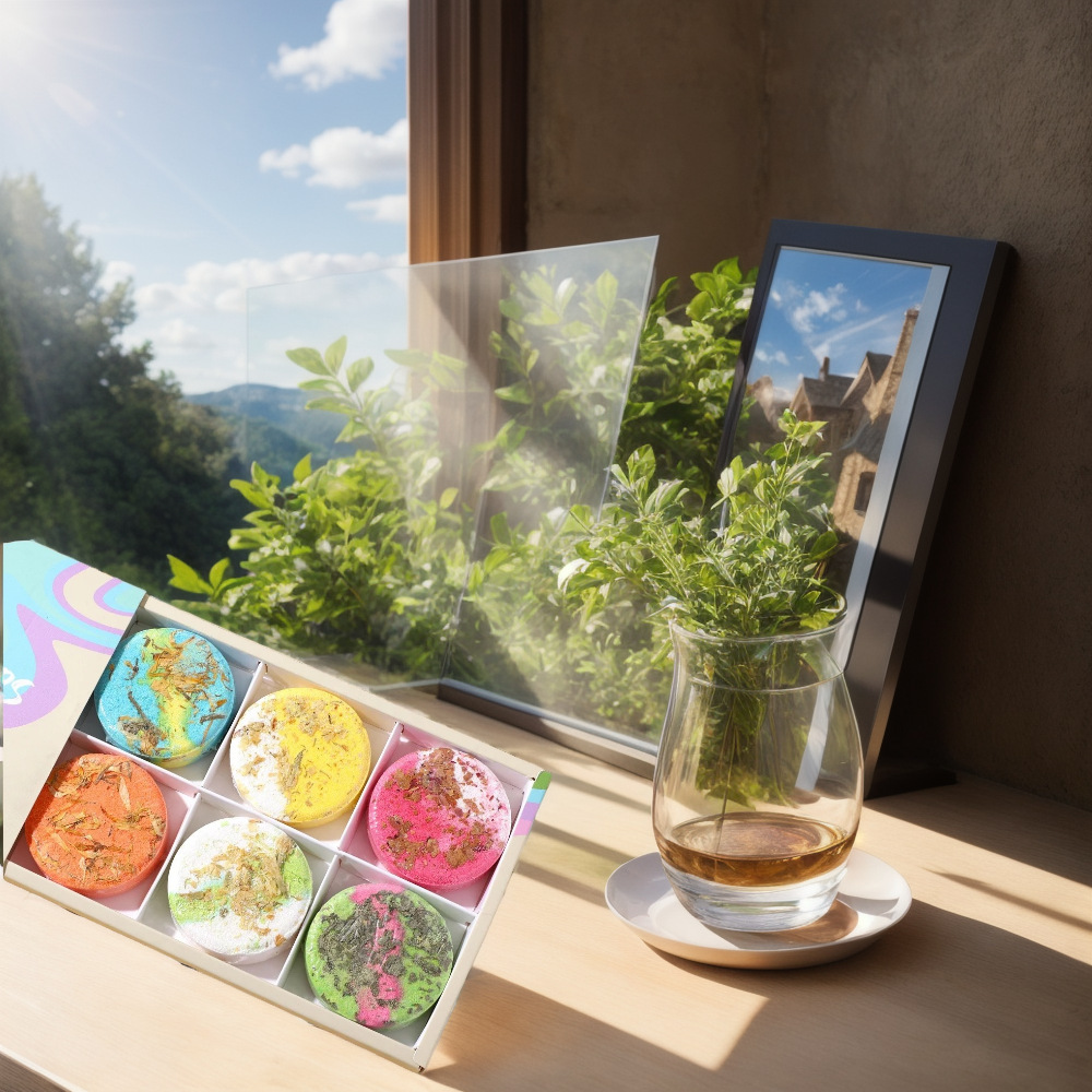 Gradient Color Aromatherapy Shower Tablets 40g Bath Tablets Home Essential Oil Bath Salt Tablets Bubble Explosion Bath Salt-PawDear