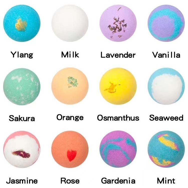 Dried Flower Bath Bomb 120g Explosive Bath Ball Nourishing Bubble Bath Ball Fragrance Aromatherapy Bath Ball-PawDear