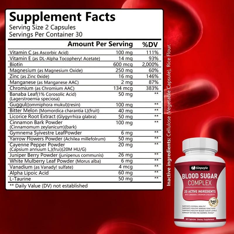 Pawdear Blood Sugar Complex Capsules Natural Support