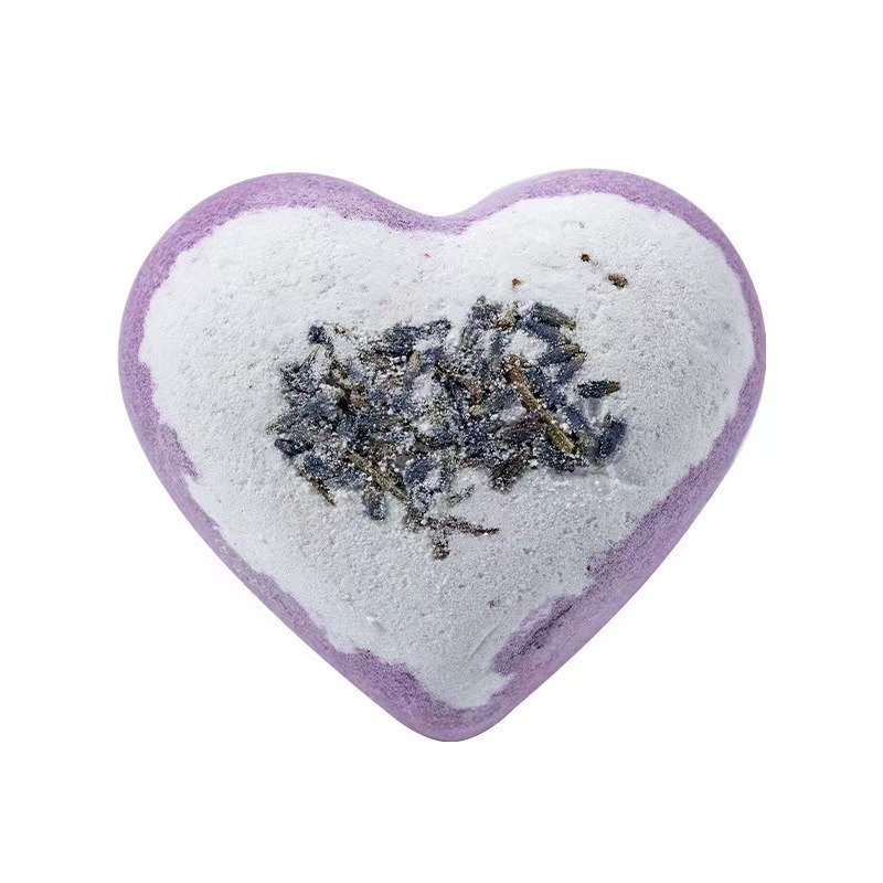 Love Heart Bath Salt 75G Heart-Shaped Loofah Dried Flower Bath Salt Peach Heart Explosion Aromatherapy Ball-PawDear
