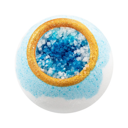 Bowl-Shaped Two-Color Sea Salt Explosion Ball 100g Bubble Essential Oil Bath Bomb Sea Salt Bath Salt Ball Explosion Bath Ball-PawDear