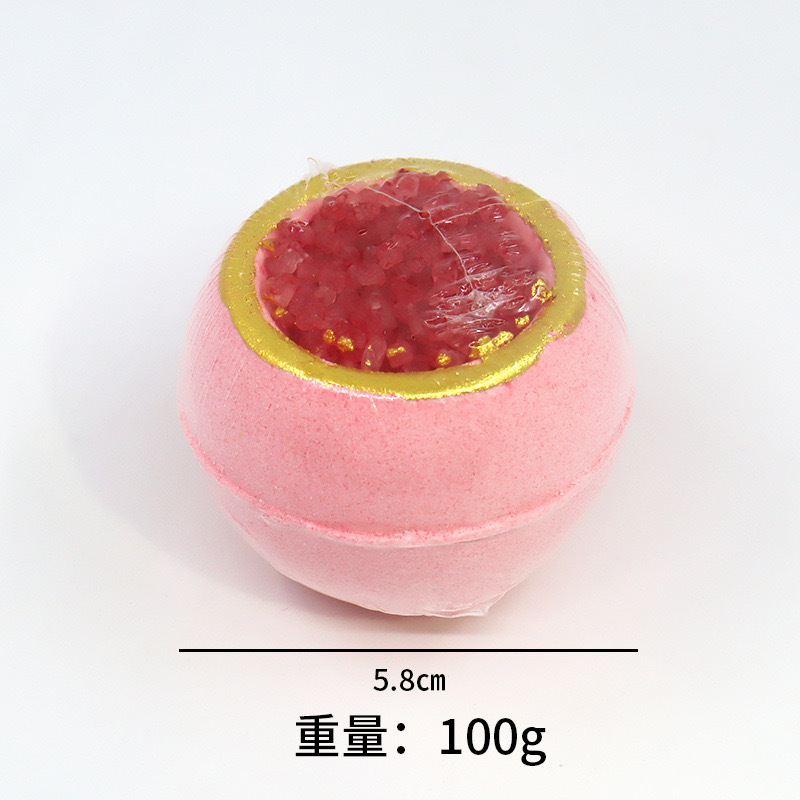 Bowl-Shaped Two-Color Sea Salt Explosion Ball 100g Bubble Essential Oil Bath Bomb Sea Salt Bath Salt Ball Explosion Bath Ball-PawDear