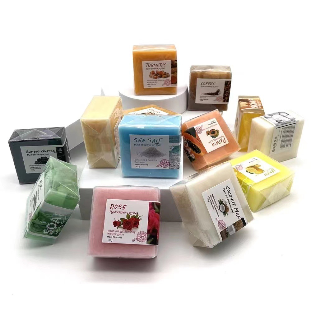 Handmade Essential Oil Soap Rose Lavender Transparent Soap Facial Soap Exfoliating Bath Soap-PawDear