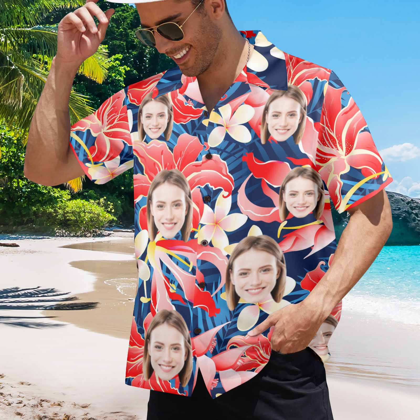 20250415-HHN-6 Men's All Over Print Hawaiian Shirt (T58)(Made in Queen)