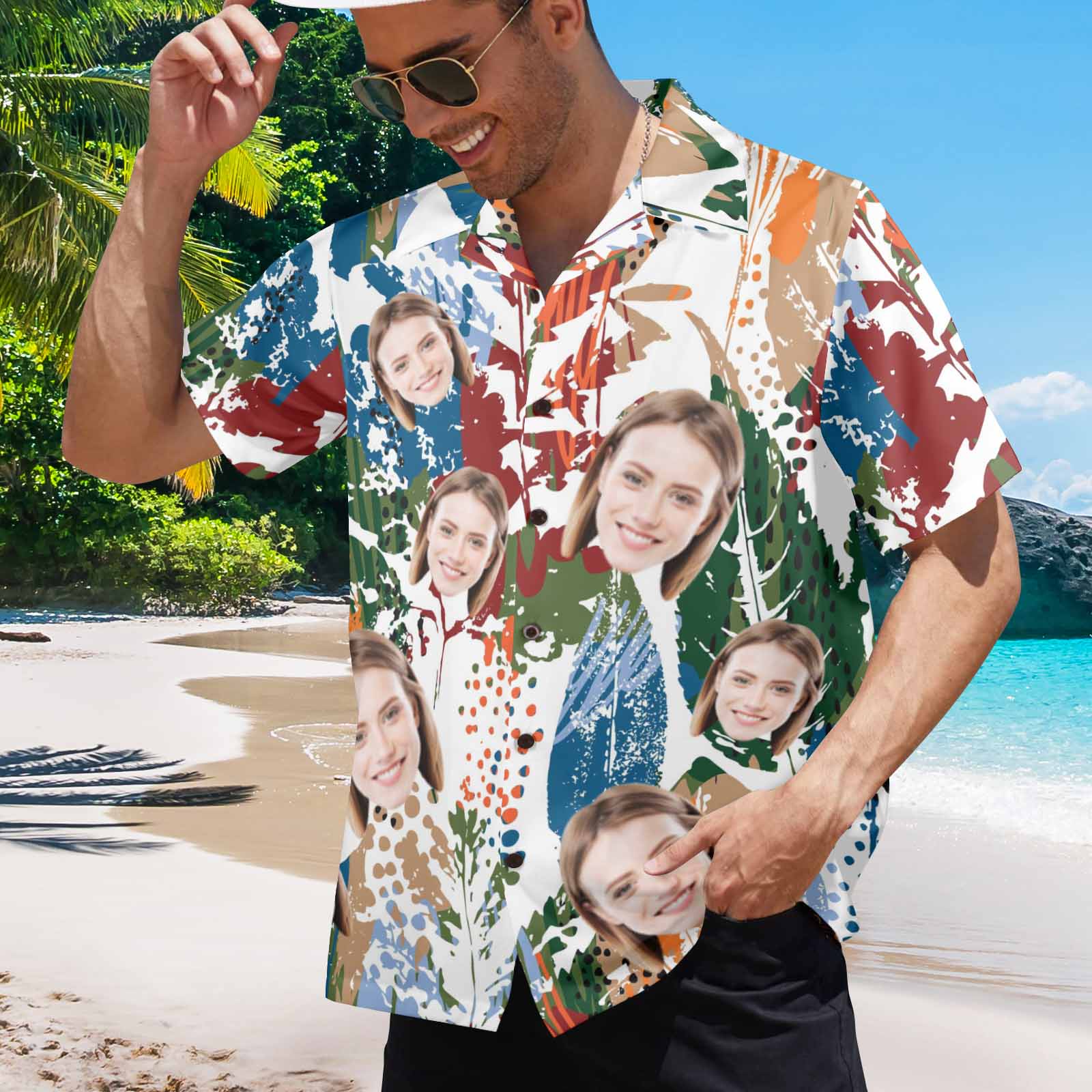 20250415-HHN-12 Men's All Over Print Hawaiian Shirt (T58)(Made in Queen)