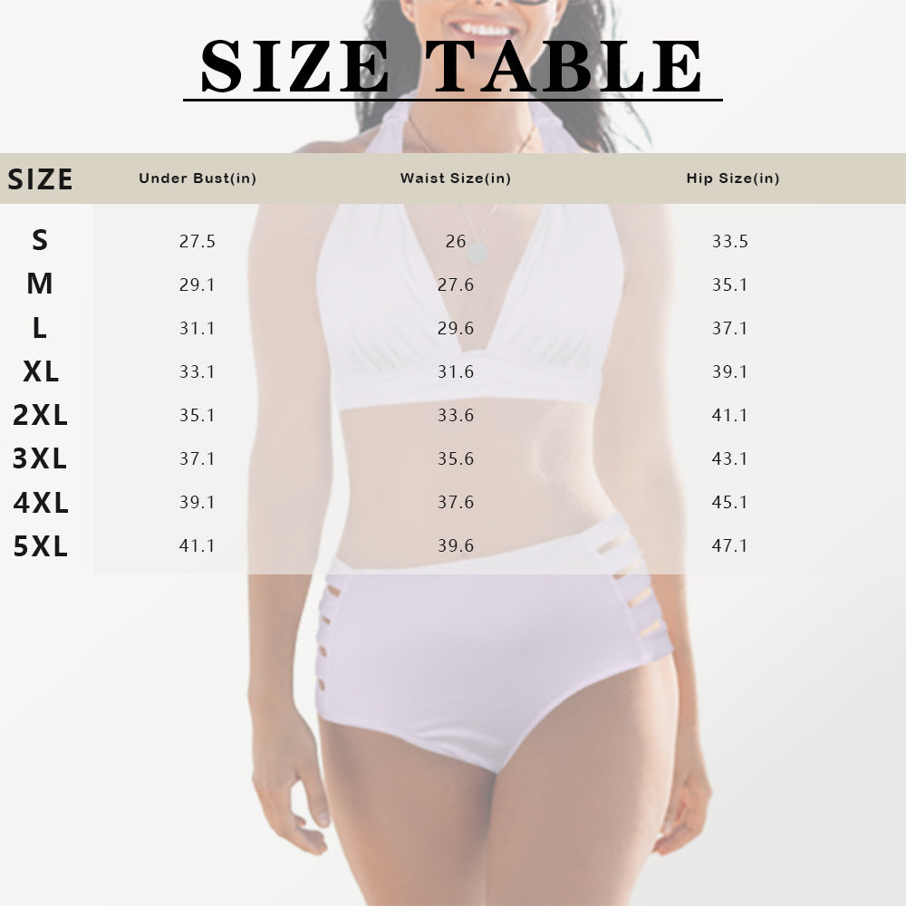 Custom Face American Flag Halterneck String Bikini Personalized High Waist Two-piece Bikini Swimsuit