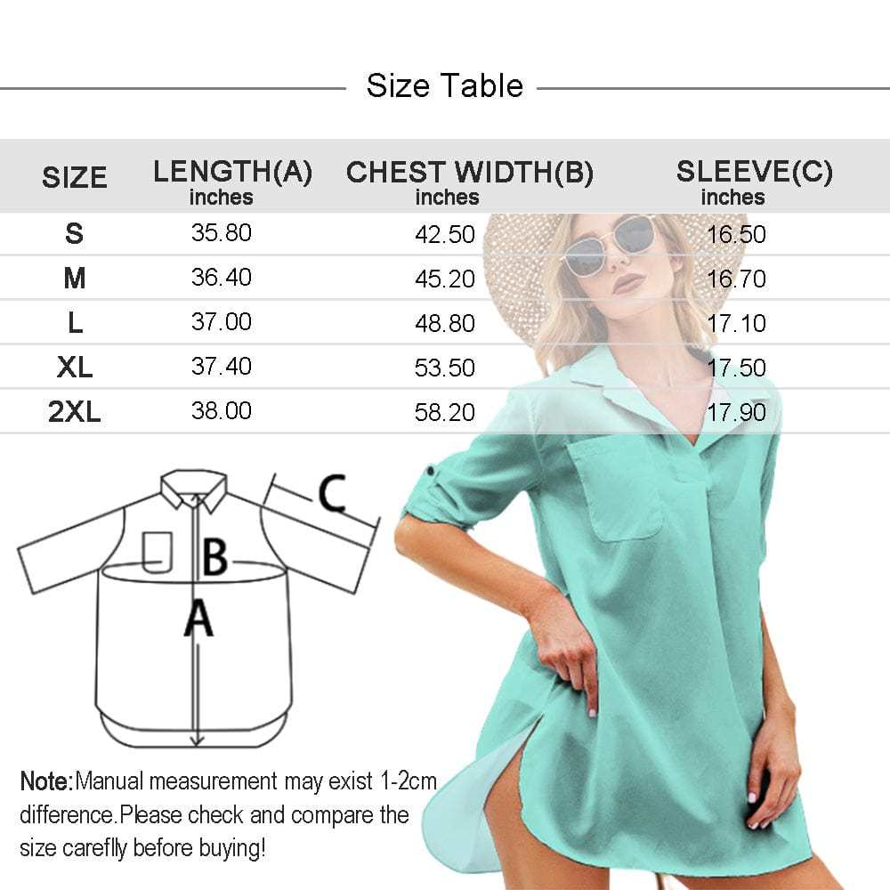 Custom Custom Face American Flag Swim Bikini Cover Up Dress Personalized Women's V-Neck Bikini Beach Tunic Top #Celebrate July Fourth Women's Kimono Chiffon Cover Up - YesCustom