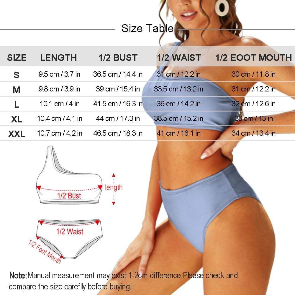 Custom Custom Face Flag Couple Matching Swimsuit One Shoulder Stringless Low Waited Bikini&Swim Shorts Personalized Bathing Suits Beach Outfits - YesCustom