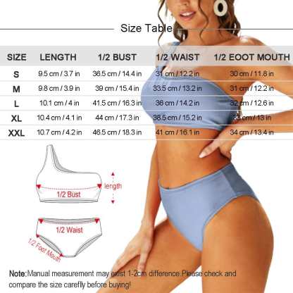 Custom Custom Face Flag Couple Matching Swimsuit One Shoulder Stringless Low Waited Bikini&Swim Shorts Personalized Bathing Suits Beach Outfits - YesCustom
