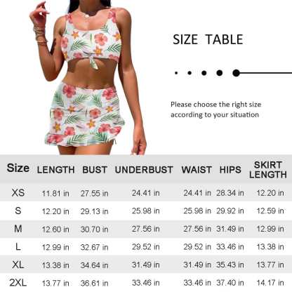 Custom Custom Face American Style Bikini Set Personalized Drawstring Chest Strap Bikini Skirt - YesCustom