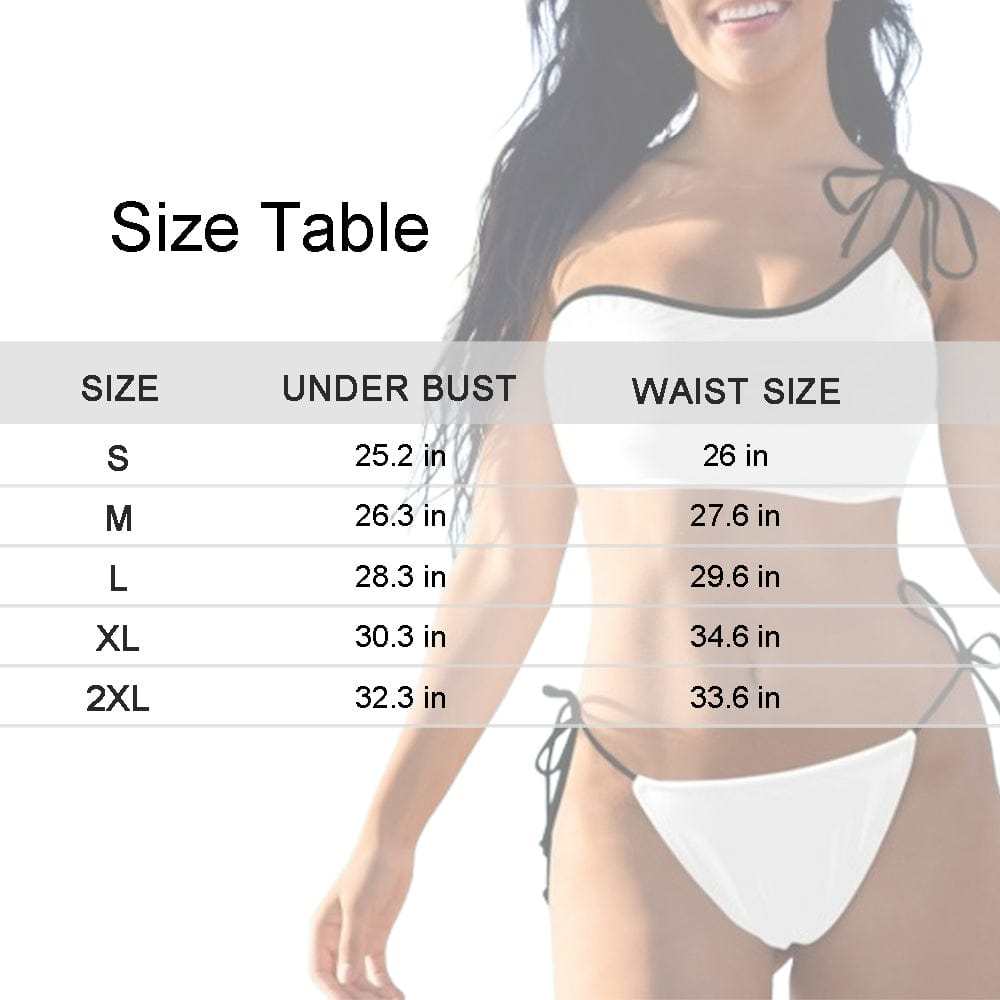 Custom Custom Face Colorful Swirls Bikini Set Personalized Women's Off-Shoulder String Swimsuit - YesCustom