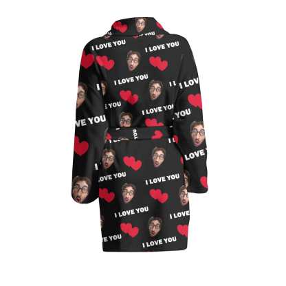 FacePajamas Pajama Bathrobe-2ML-ZD one size Custom Face Love You Women's Summer Bathrobe Gifts for Her