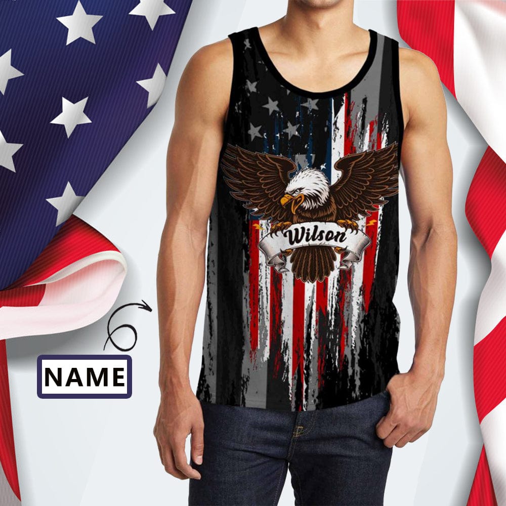 Personalized Custom Mens Tank Tops Name American Eagle Men's Tank Top