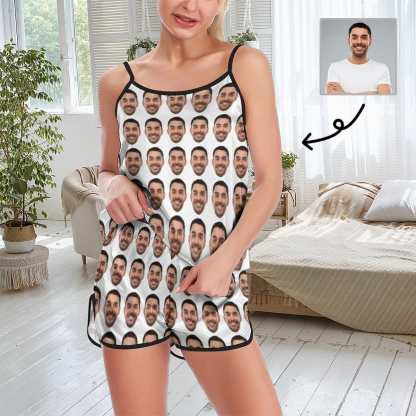 Custom Face Boyfriend Pajamas Sleepwear Women's Sexy Cami Pajamas Set