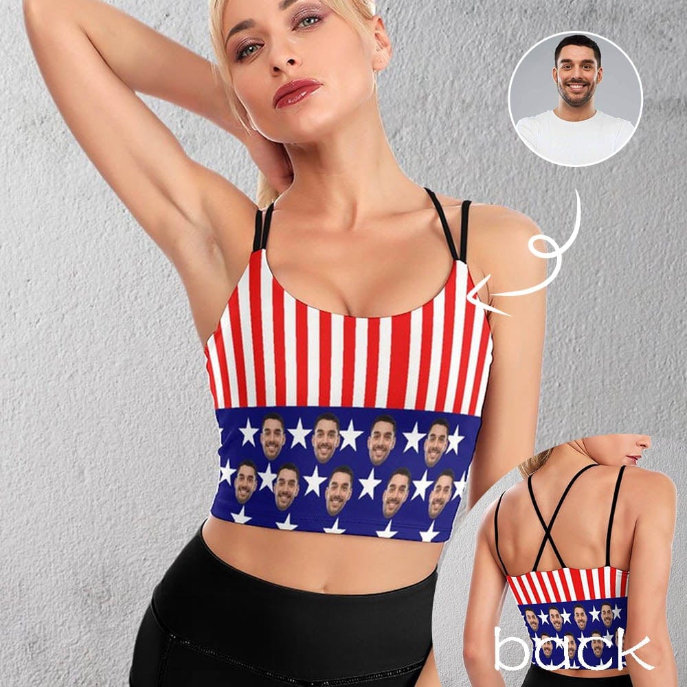 custom face sports bra
