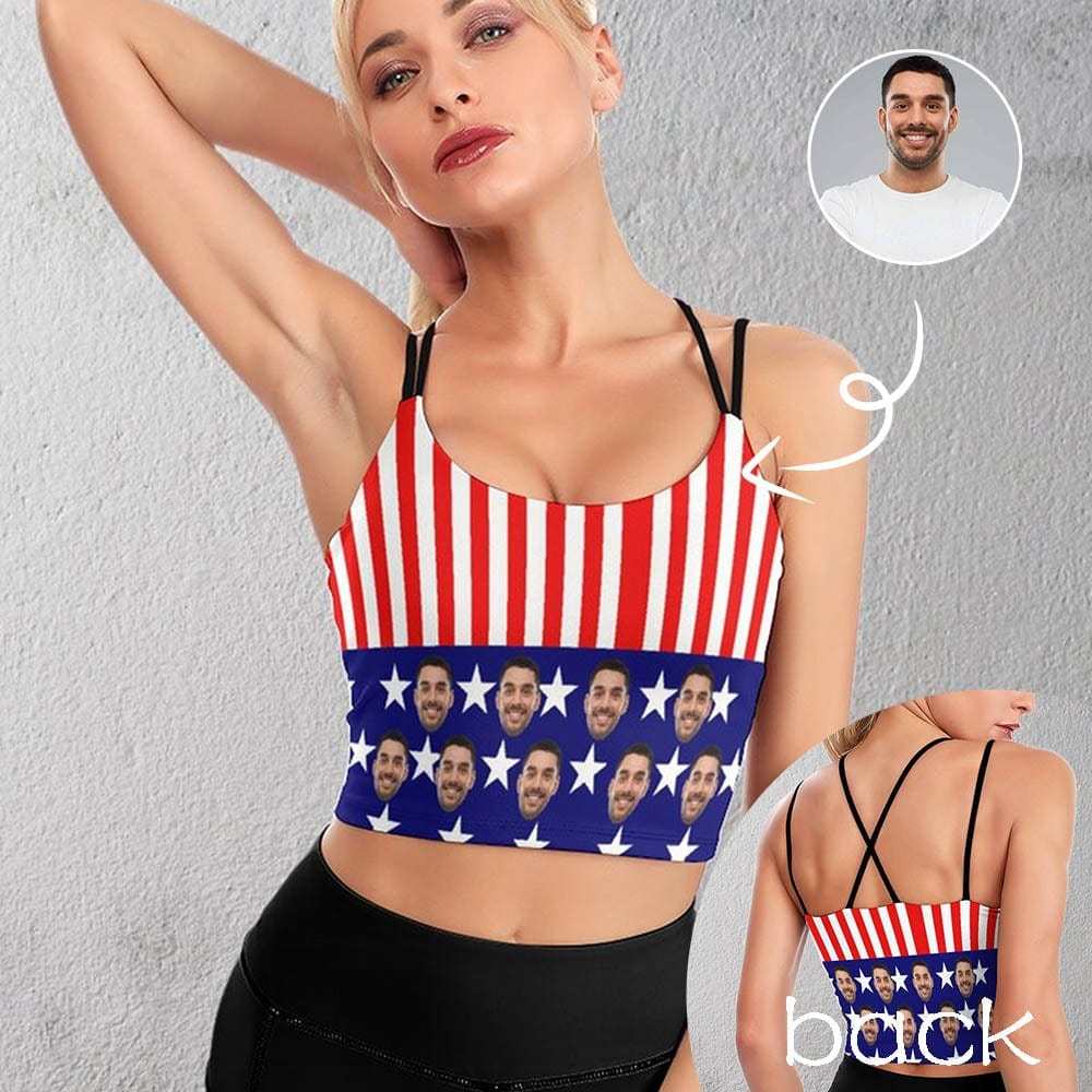 custom face sports bra