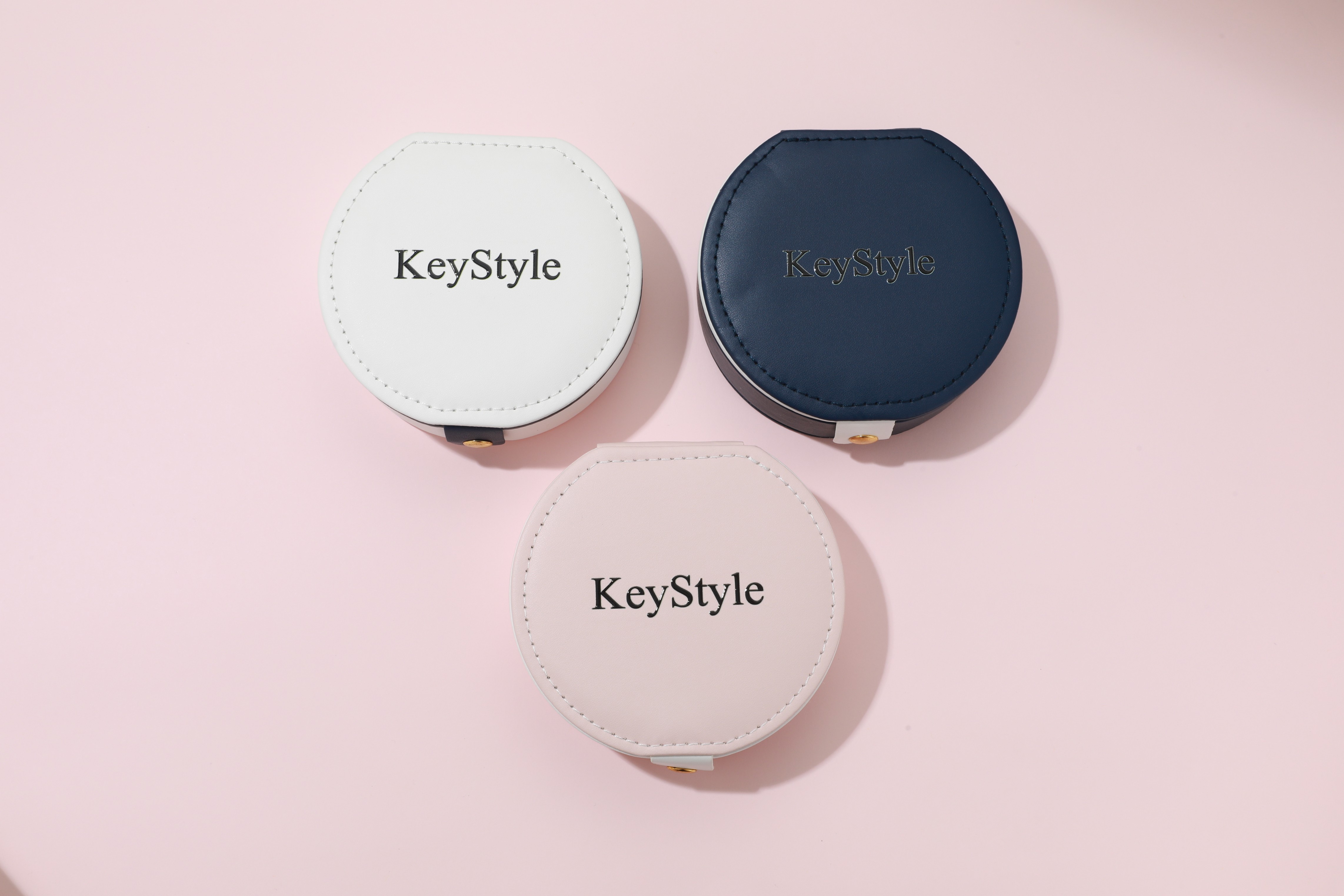 KeyStyle Leather Jewellery cases, Portable 3 Colors Jewelry Box for Earrings Necklace Bracelets Rings Jewelry Gift For Women 