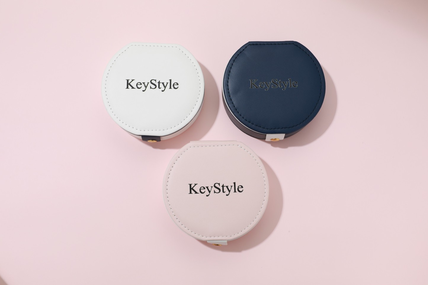 KeyStyle Leather Jewellery cases, Portable 3 Colors Jewelry Box for Earrings Necklace Bracelets Rings Jewelry Gift For Women 