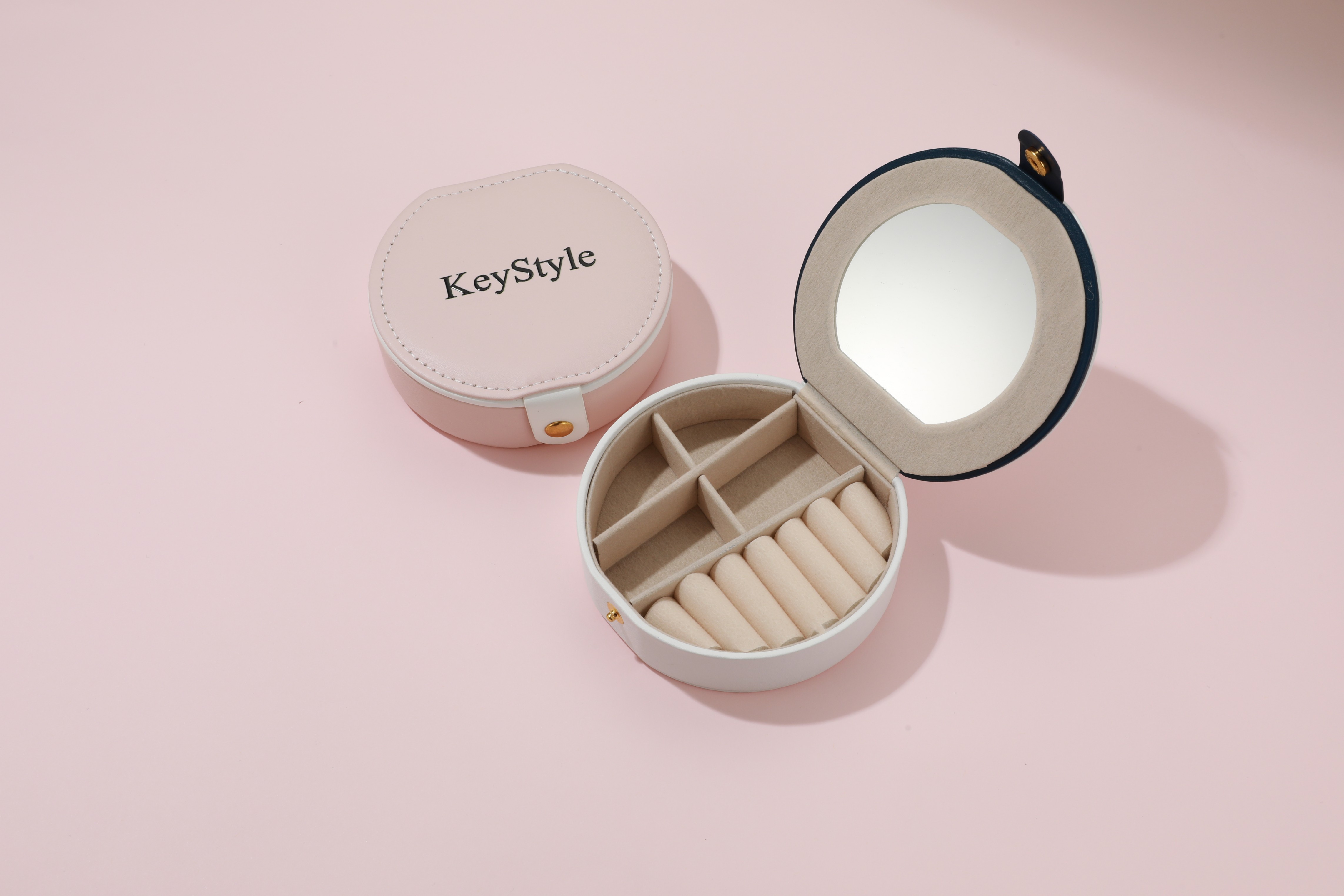 KeyStyle Leather Jewellery cases, Portable 3 Colors Jewelry Box for Earrings Necklace Bracelets Rings Jewelry Gift For Women 