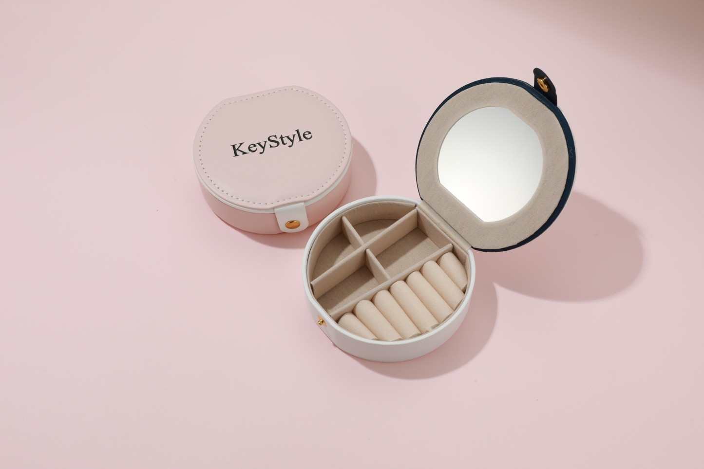 KeyStyle Leather Jewellery cases, Portable 3 Colors Jewelry Box for Earrings Necklace Bracelets Rings Jewelry Gift For Women 