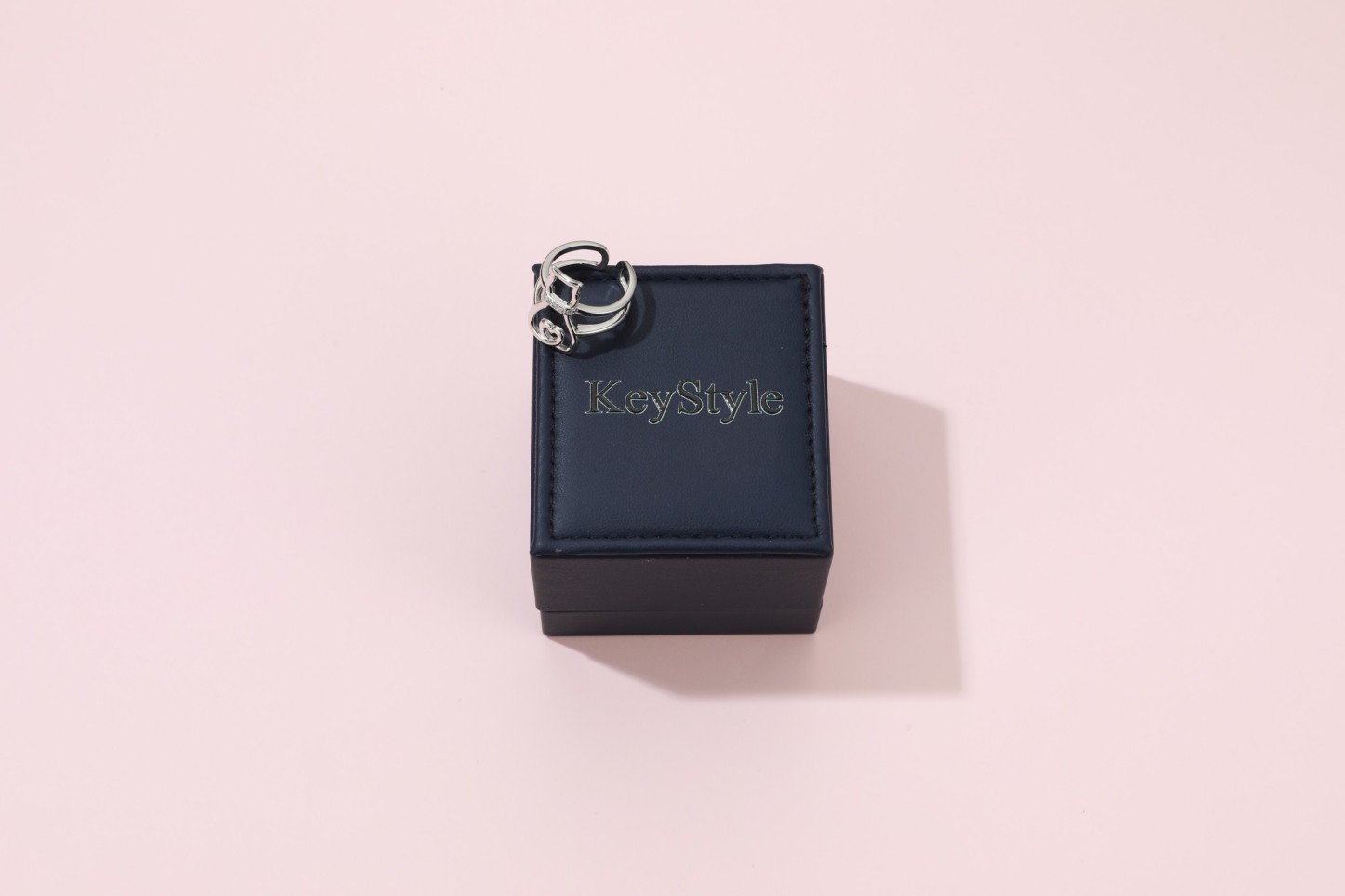 KeyStyle Open Adjustable Rings for Women, Silver Cat Statement Rings with Gift Box, Women Jewelry