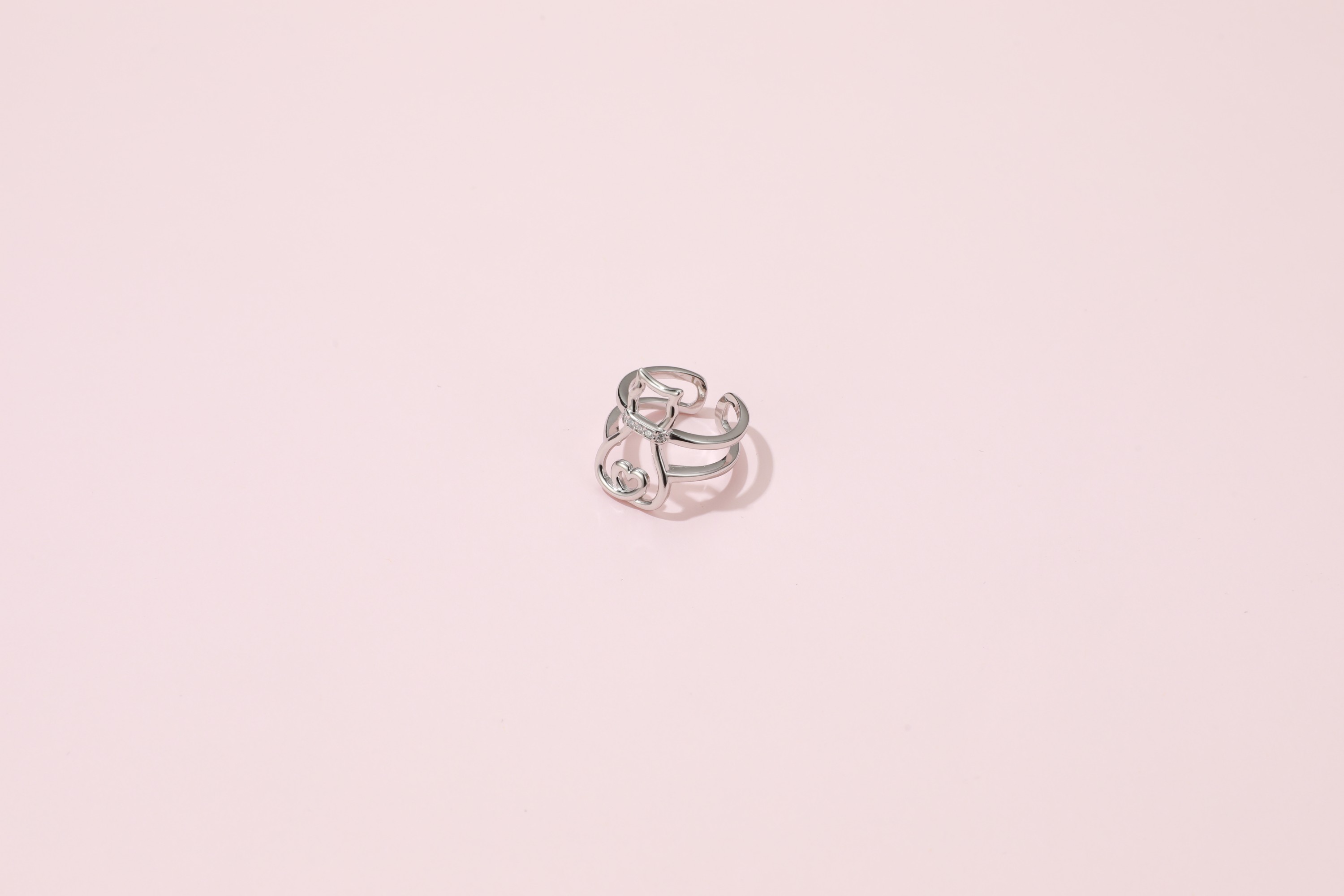 KeyStyle Open Adjustable Rings for Women, Silver Cat Statement Rings with Gift Box, Women Jewelry