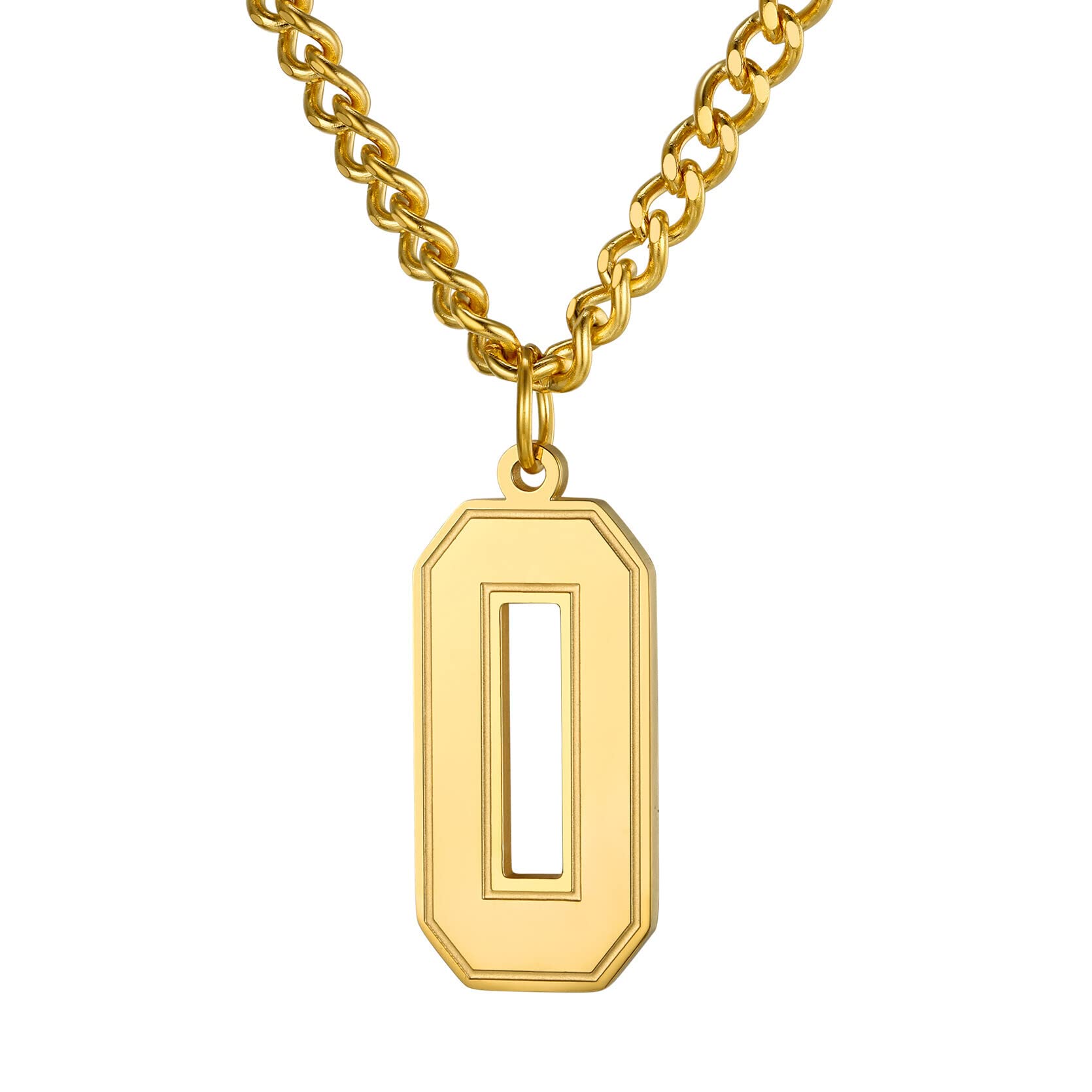 KeyStyle Number Necklace For Men Women Sport Number Chain Pendant Baseball Necklace for Athletes Jewelry Gift for Him, Number 0-9 Pendant