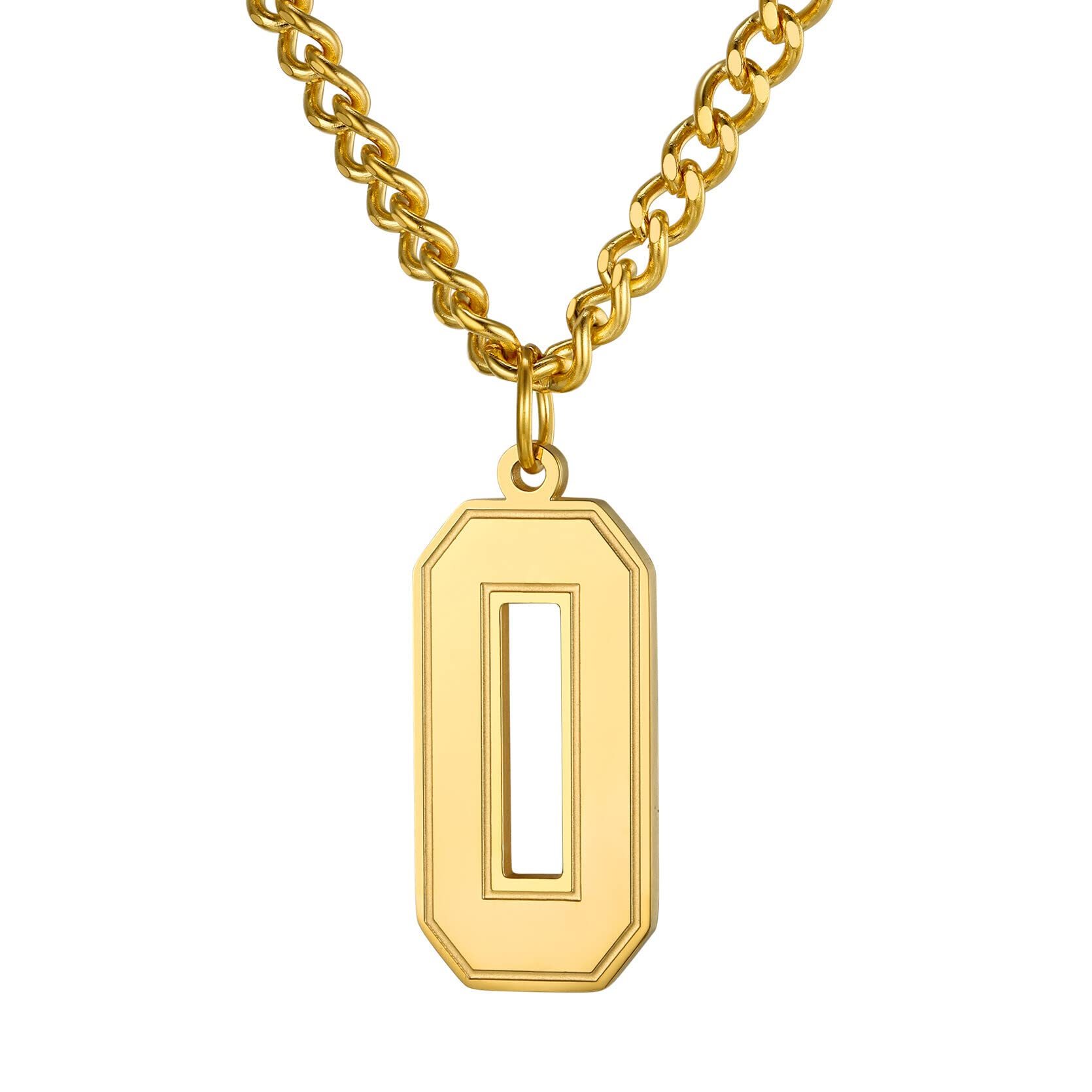 KeyStyle Number Necklace For Men Women Sport Number Chain Pendant Baseball Necklace for Athletes Jewelry Gift for Him, Number 0-9 Pendant