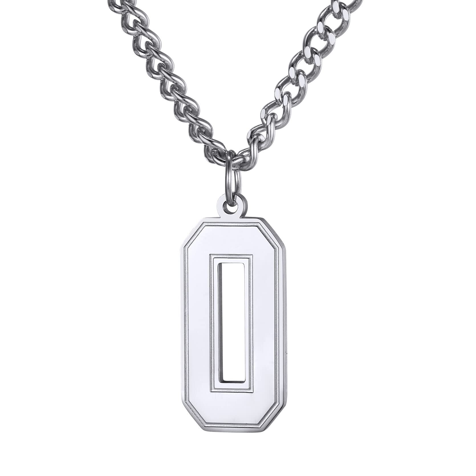 KeyStyle Number Necklace For Men Women Sport Number Chain Pendant Baseball Necklace for Athletes Jewelry Gift for Him, Number 0-9 Pendant