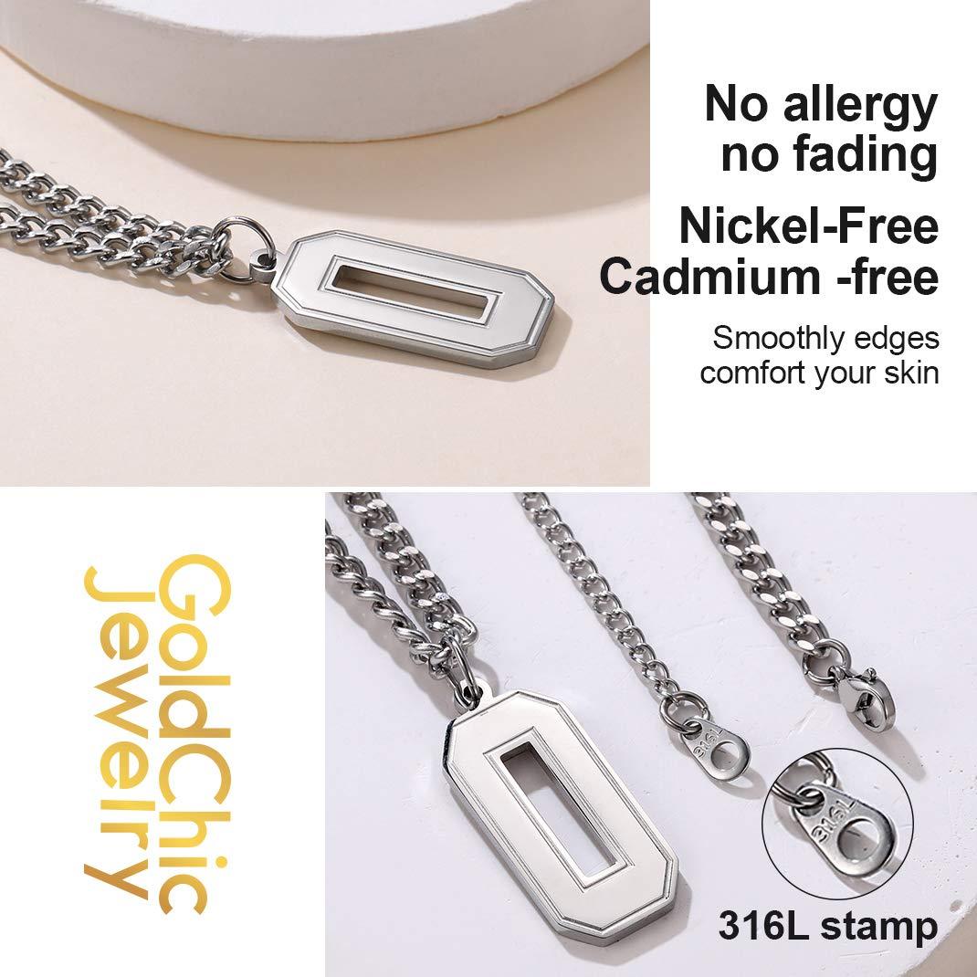 KeyStyle Number Necklace For Men Women Sport Number Chain Pendant Baseball Necklace for Athletes Jewelry Gift for Him, Number 0-9 Pendant