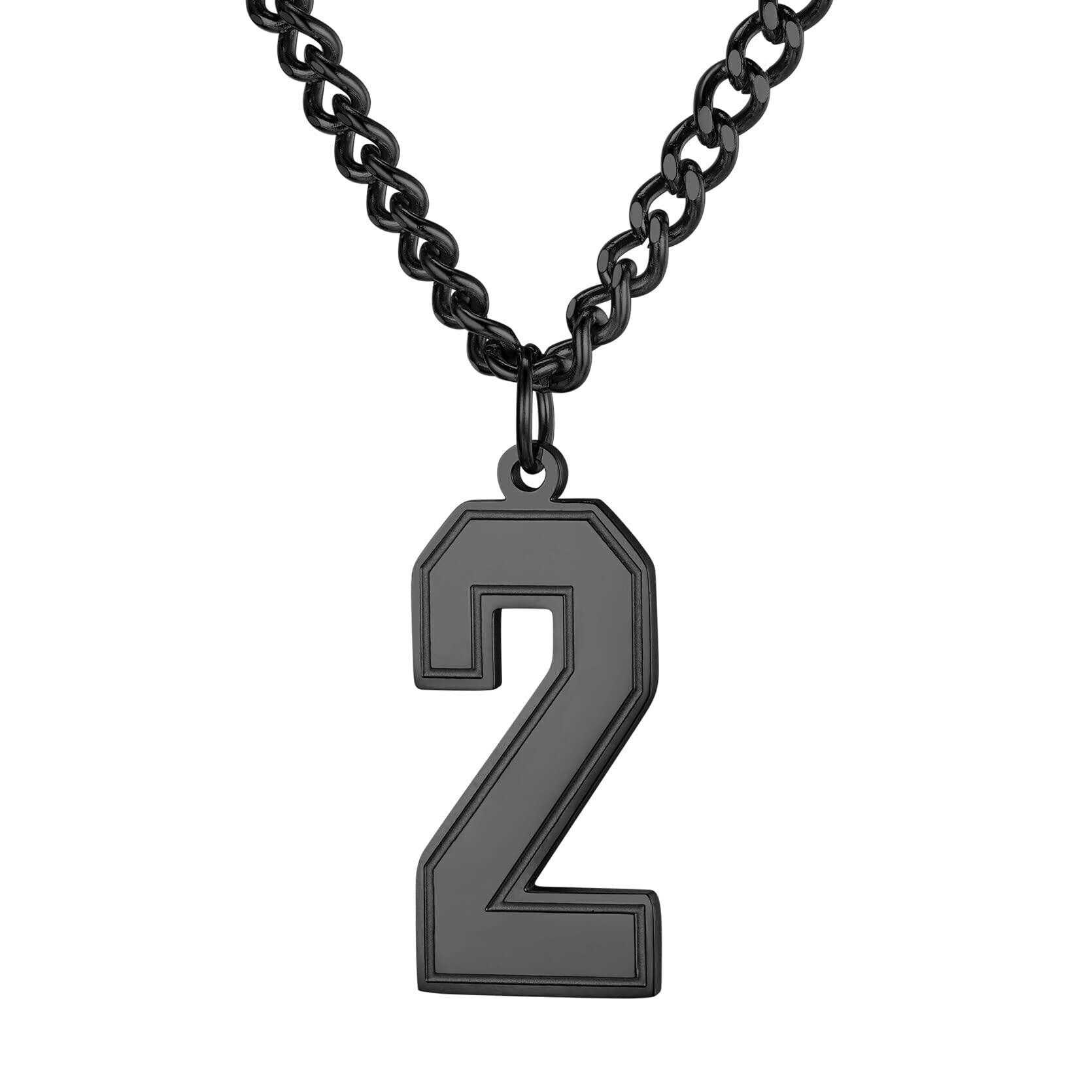 KeyStyle Number Necklace For Men Women Sport Number Chain Pendant Baseball Necklace for Athletes Jewelry Gift for Him, Number 0-9 Pendant