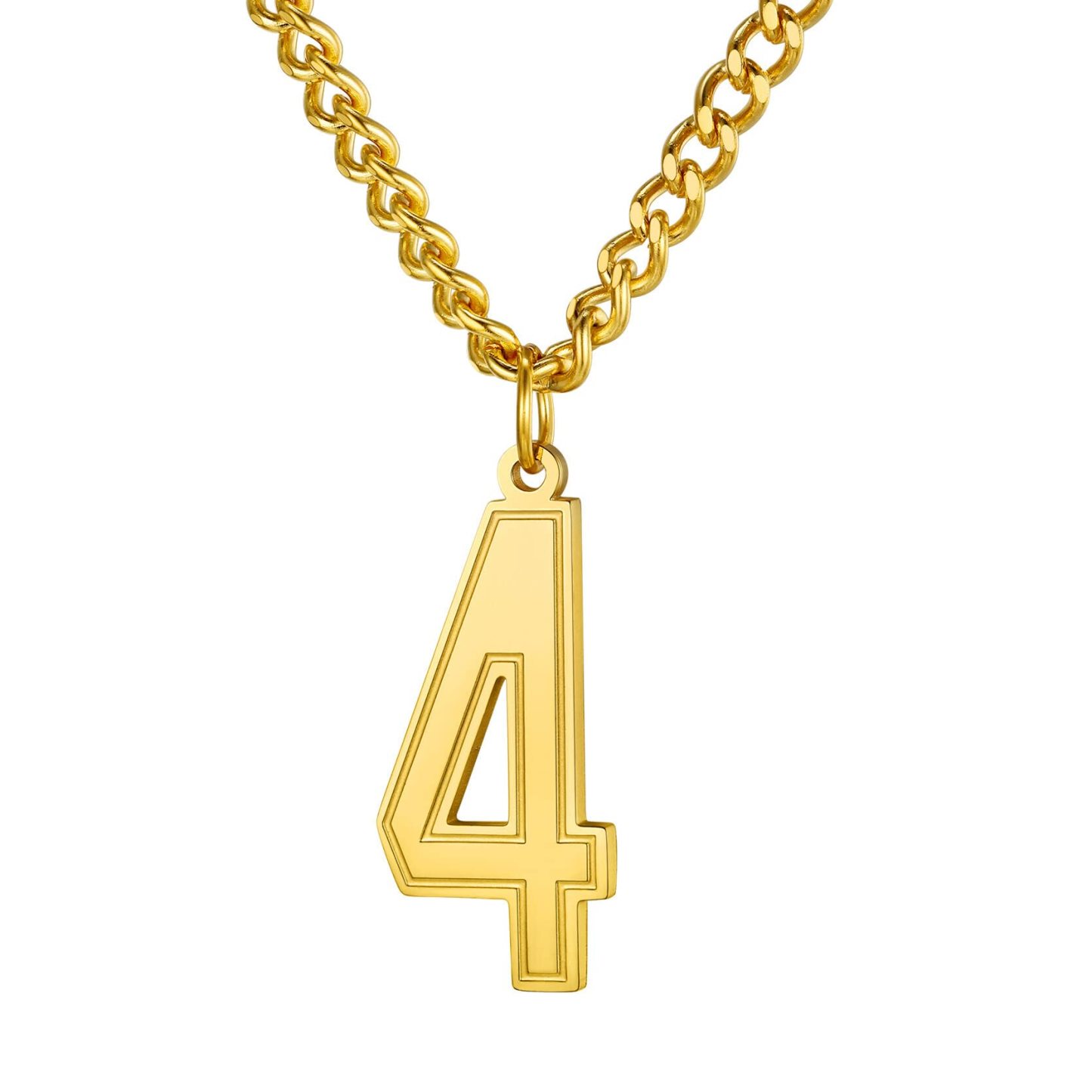 KeyStyle Number Necklace For Men Women Sport Number Chain Pendant Baseball Necklace for Athletes Jewelry Gift for Him, Number 0-9 Pendant