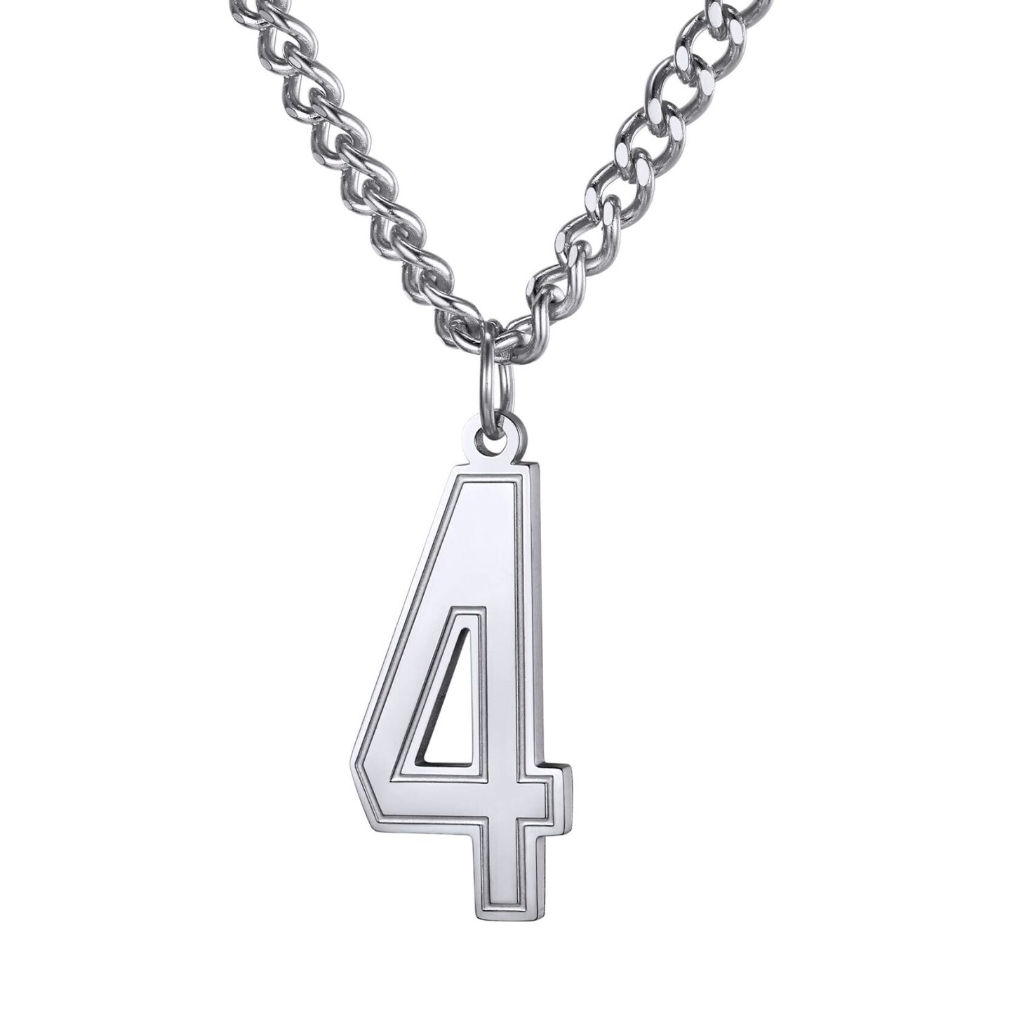 KeyStyle Number Necklace For Men Women Sport Number Chain Pendant Baseball Necklace for Athletes Jewelry Gift for Him, Number 0-9 Pendant