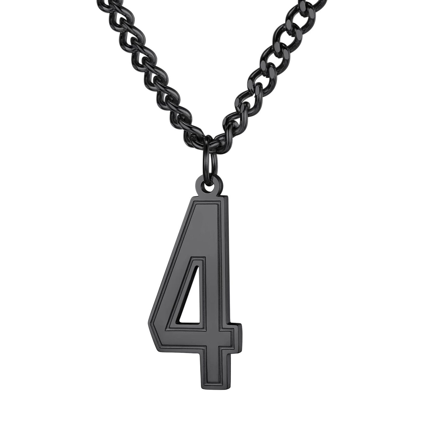 KeyStyle Number Necklace For Men Women Sport Number Chain Pendant Baseball Necklace for Athletes Jewelry Gift for Him, Number 0-9 Pendant