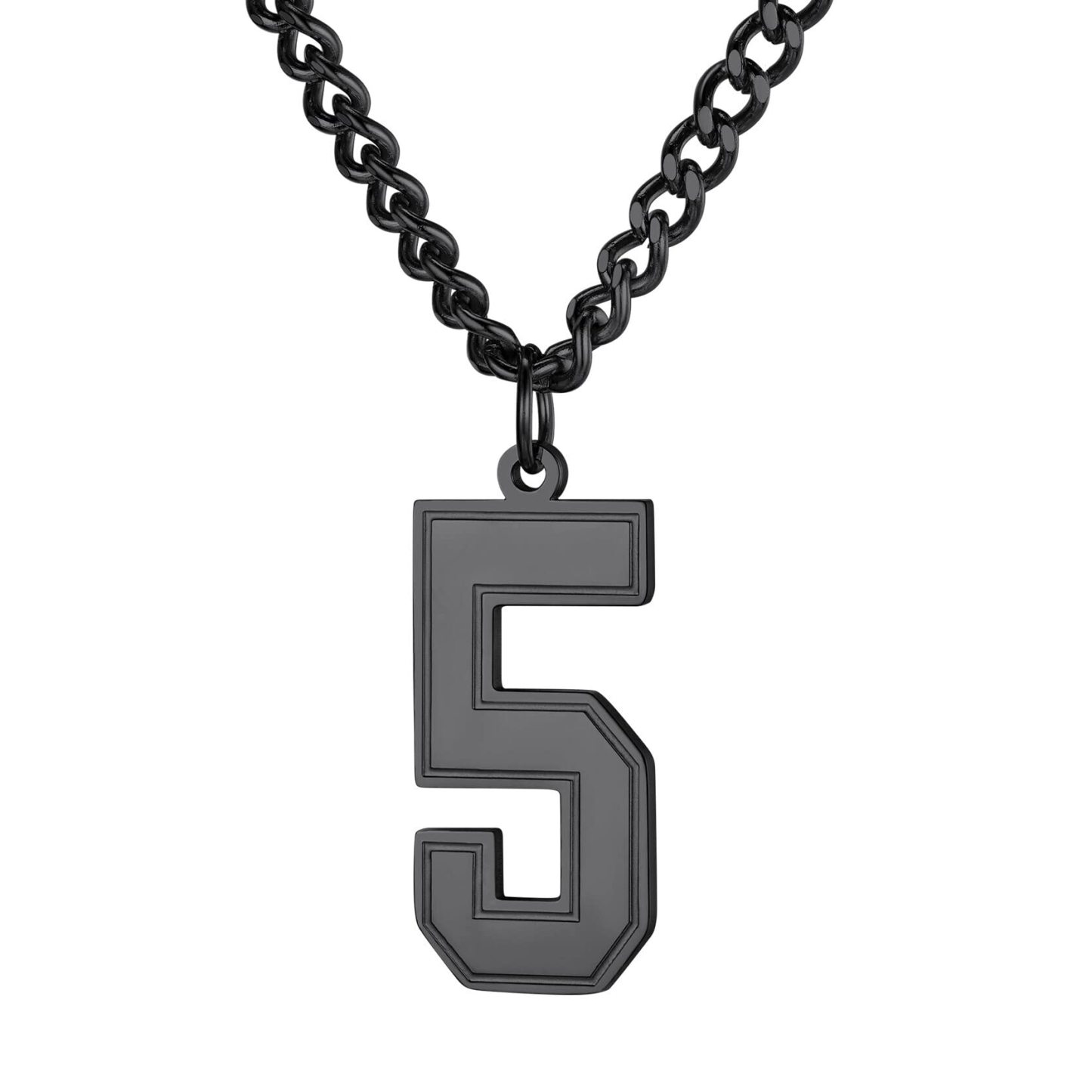 KeyStyle Number Necklace For Men Women Sport Number Chain Pendant Baseball Necklace for Athletes Jewelry Gift for Him, Number 0-9 Pendant