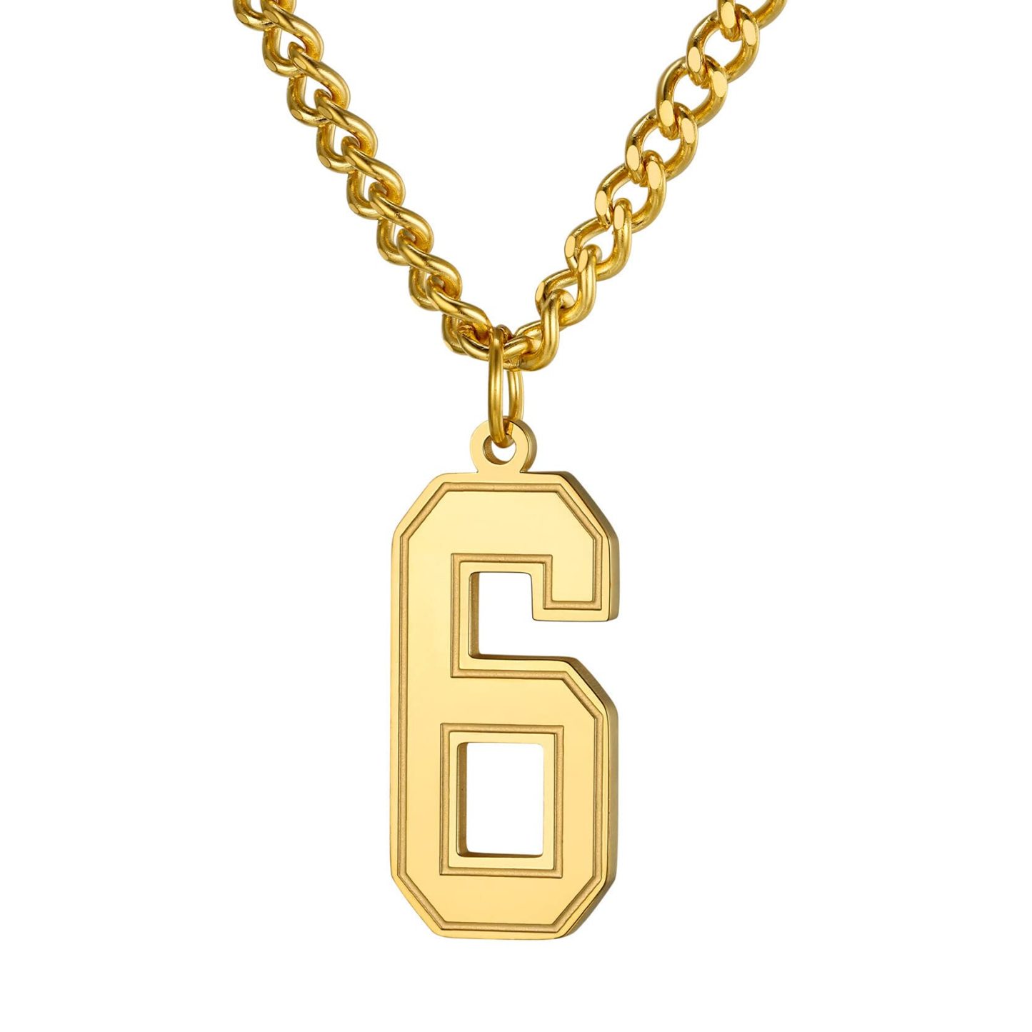 KeyStyle Number Necklace For Men Women Sport Number Chain Pendant Baseball Necklace for Athletes Jewelry Gift for Him, Number 0-9 Pendant