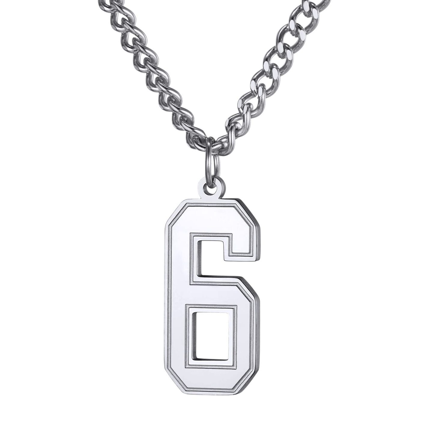KeyStyle Number Necklace For Men Women Sport Number Chain Pendant Baseball Necklace for Athletes Jewelry Gift for Him, Number 0-9 Pendant