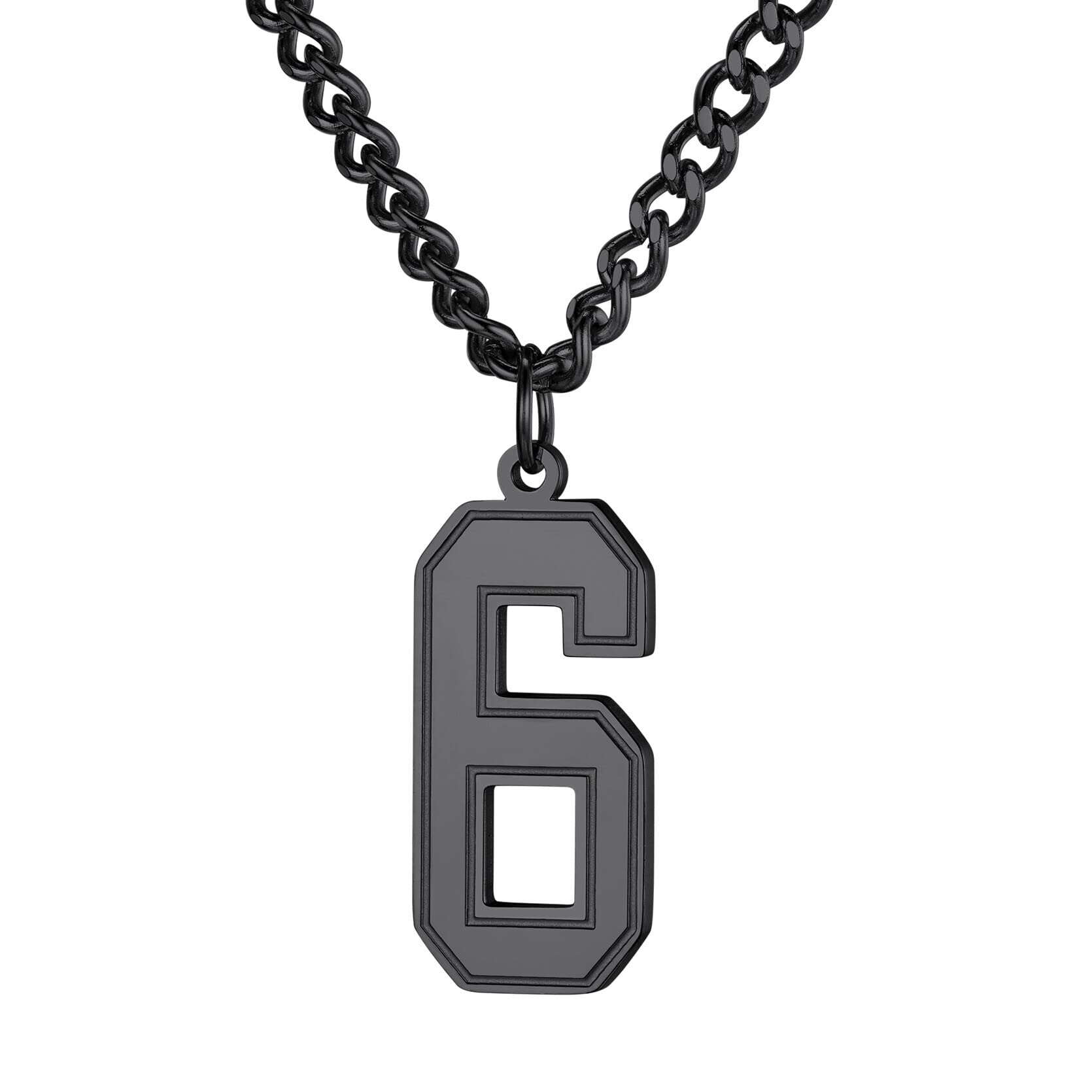 KeyStyle Number Necklace For Men Women Sport Number Chain Pendant Baseball Necklace for Athletes Jewelry Gift for Him, Number 0-9 Pendant