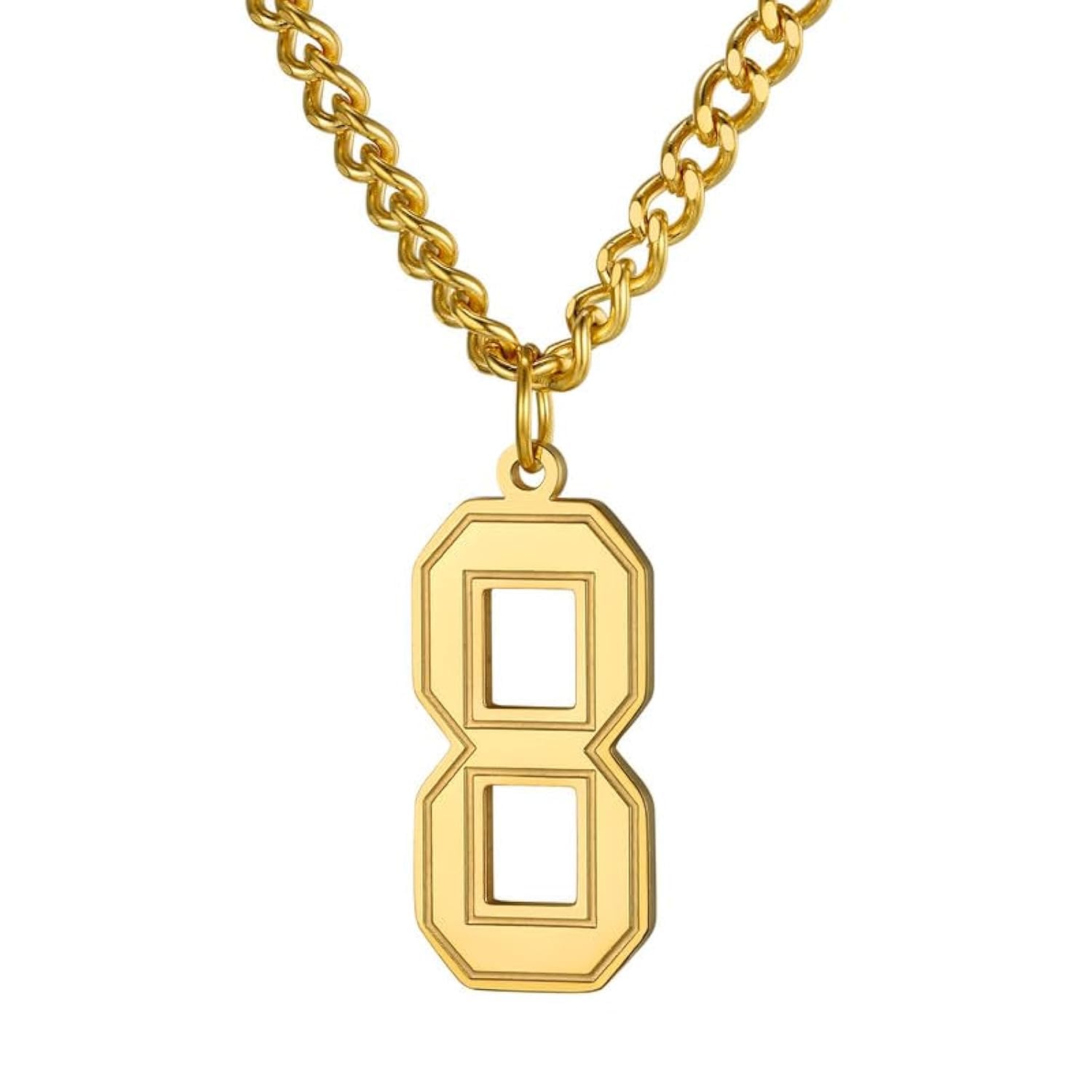 KeyStyle Number Necklace For Men Women Sport Number Chain Pendant Baseball Necklace for Athletes Jewelry Gift for Him, Number 0-9 Pendant