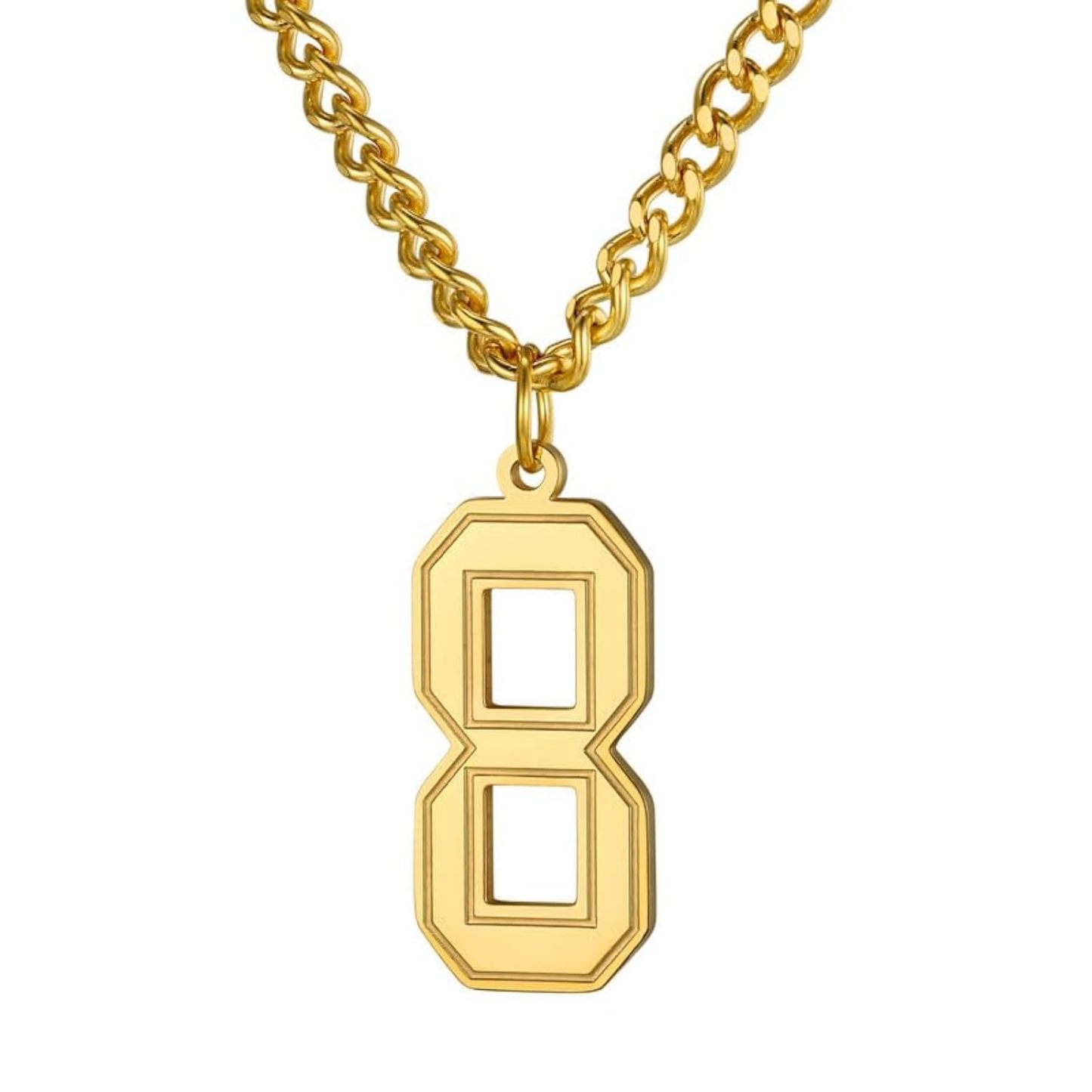 KeyStyle Number Necklace For Men Women Sport Number Chain Pendant Baseball Necklace for Athletes Jewelry Gift for Him, Number 0-9 Pendant