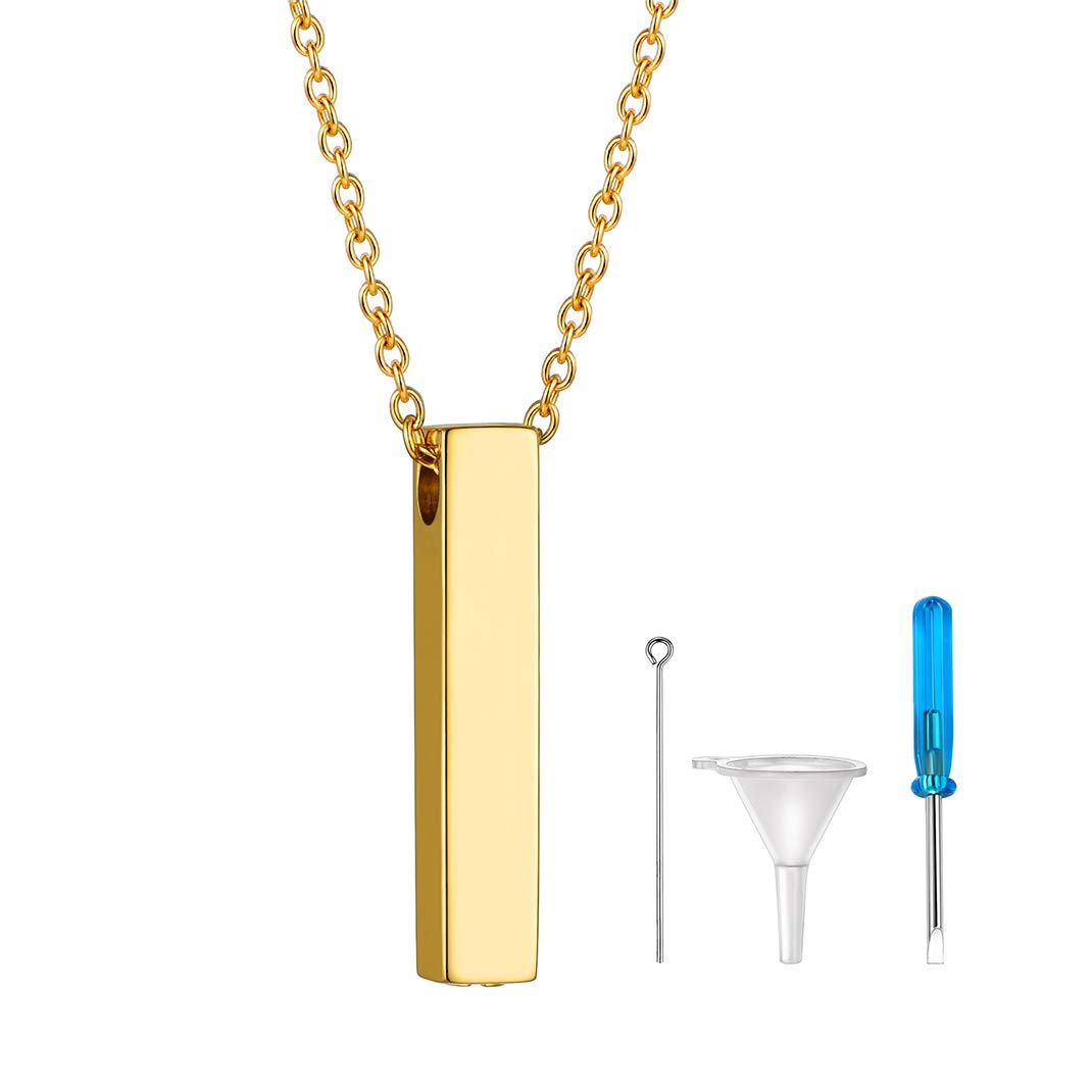 KeyStyle Urn Necklaces for Ashes Stainless Steel Pendant Necklaces for Women Memorial Jewelry for Ashes Holder Cube Keepsake Necklace