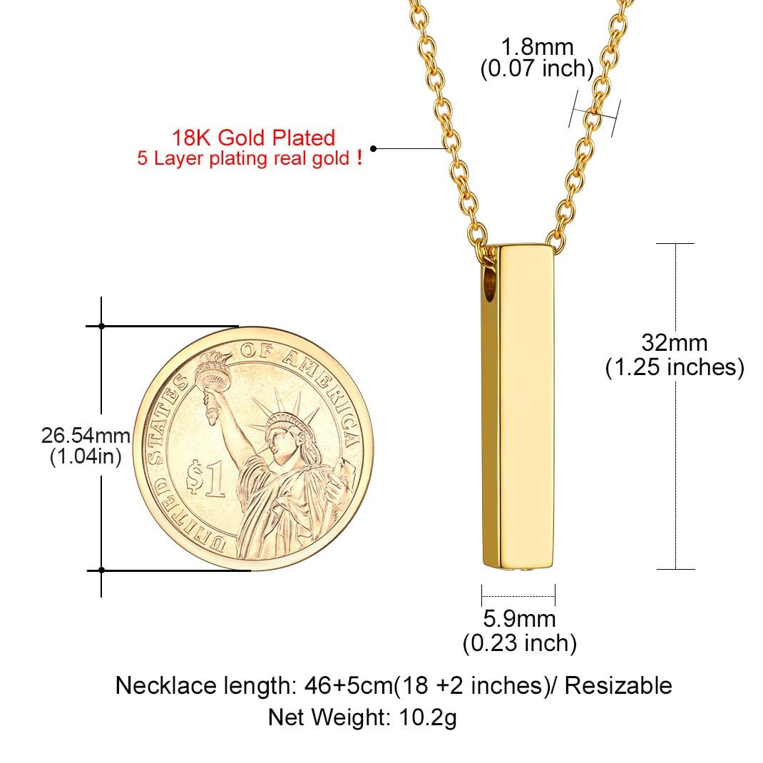 KeyStyle Urn Necklaces for Ashes Stainless Steel Pendant Necklaces for Women Memorial Jewelry for Ashes Holder Cube Keepsake Necklace
