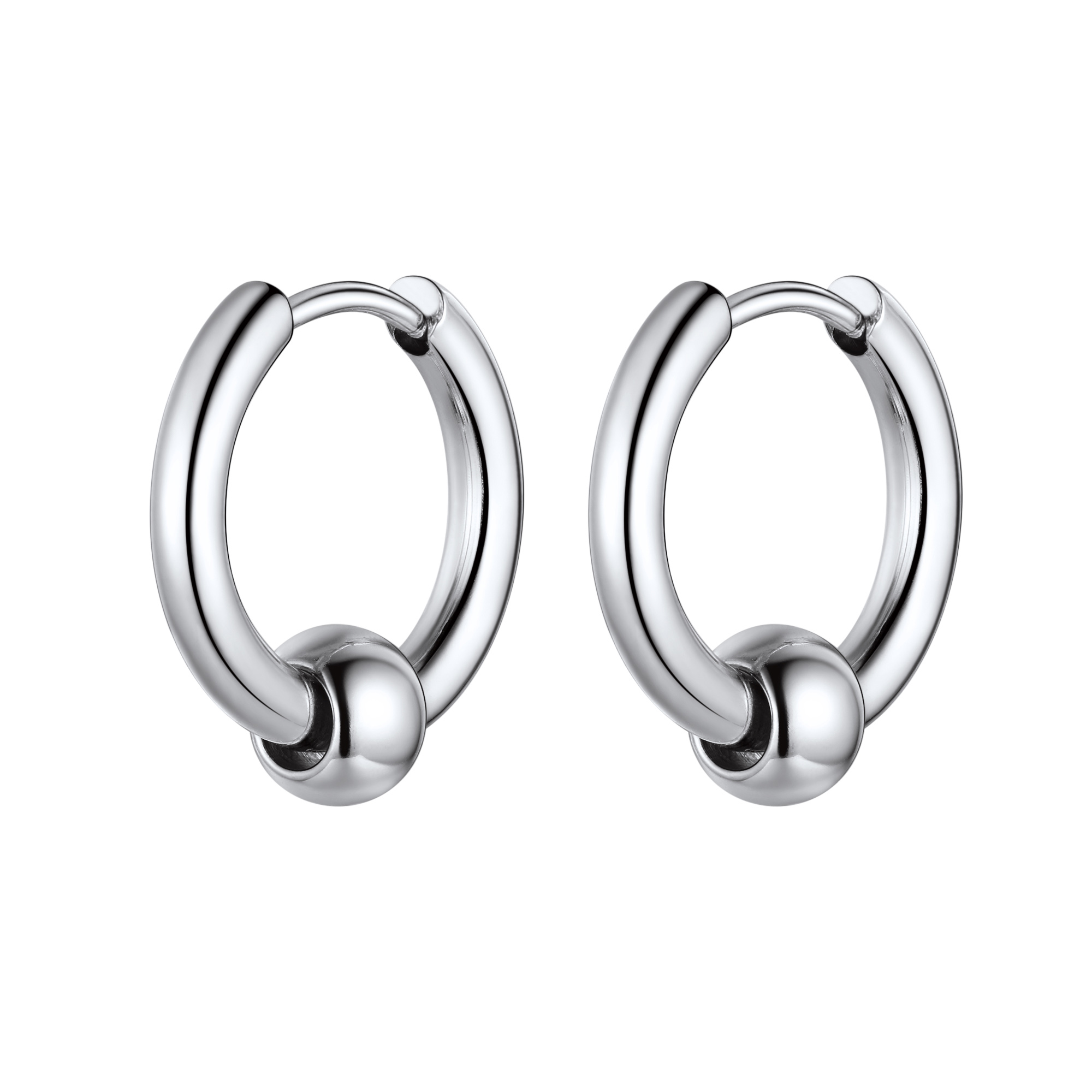 KeyStyle Small Hoop Earrings Thick Huggie Earrings for Women Men Light