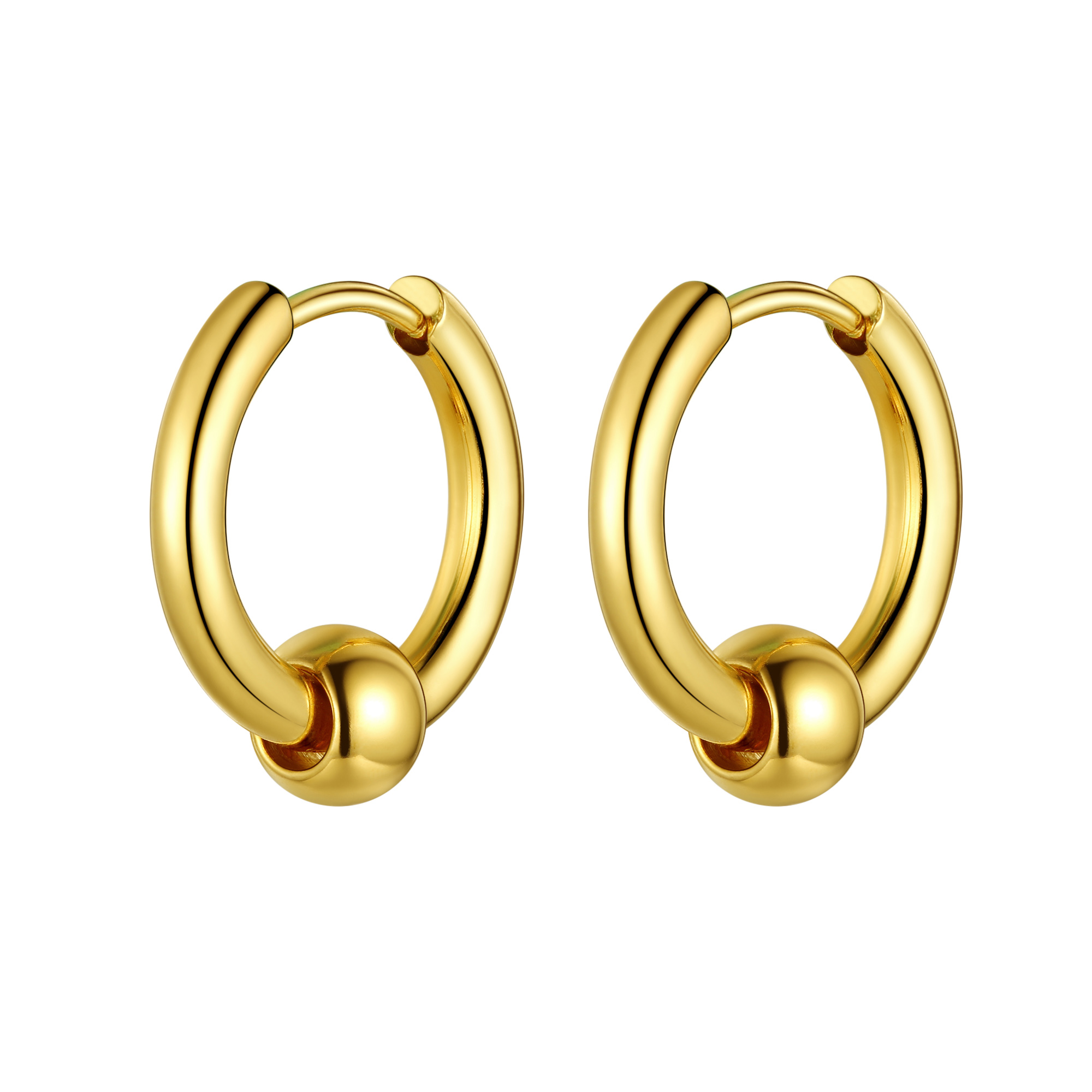 KeyStyle Small Hoop Earrings Thick Huggie Earrings for Women Men Light