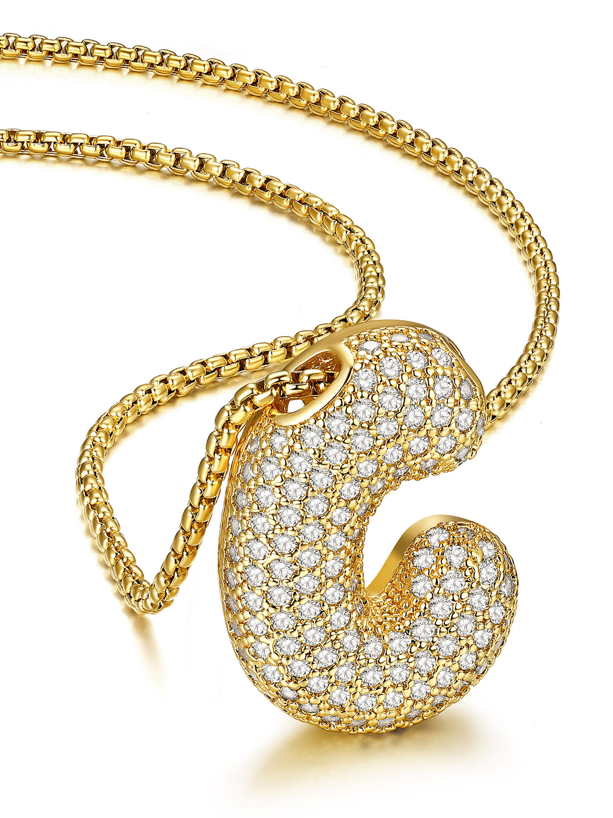 KeyStyle Initial Necklace for Women Shiny Gold Bubble Letter Necklace Alphabet Adjustable Personalized Jewelry Birthday Gift for Women