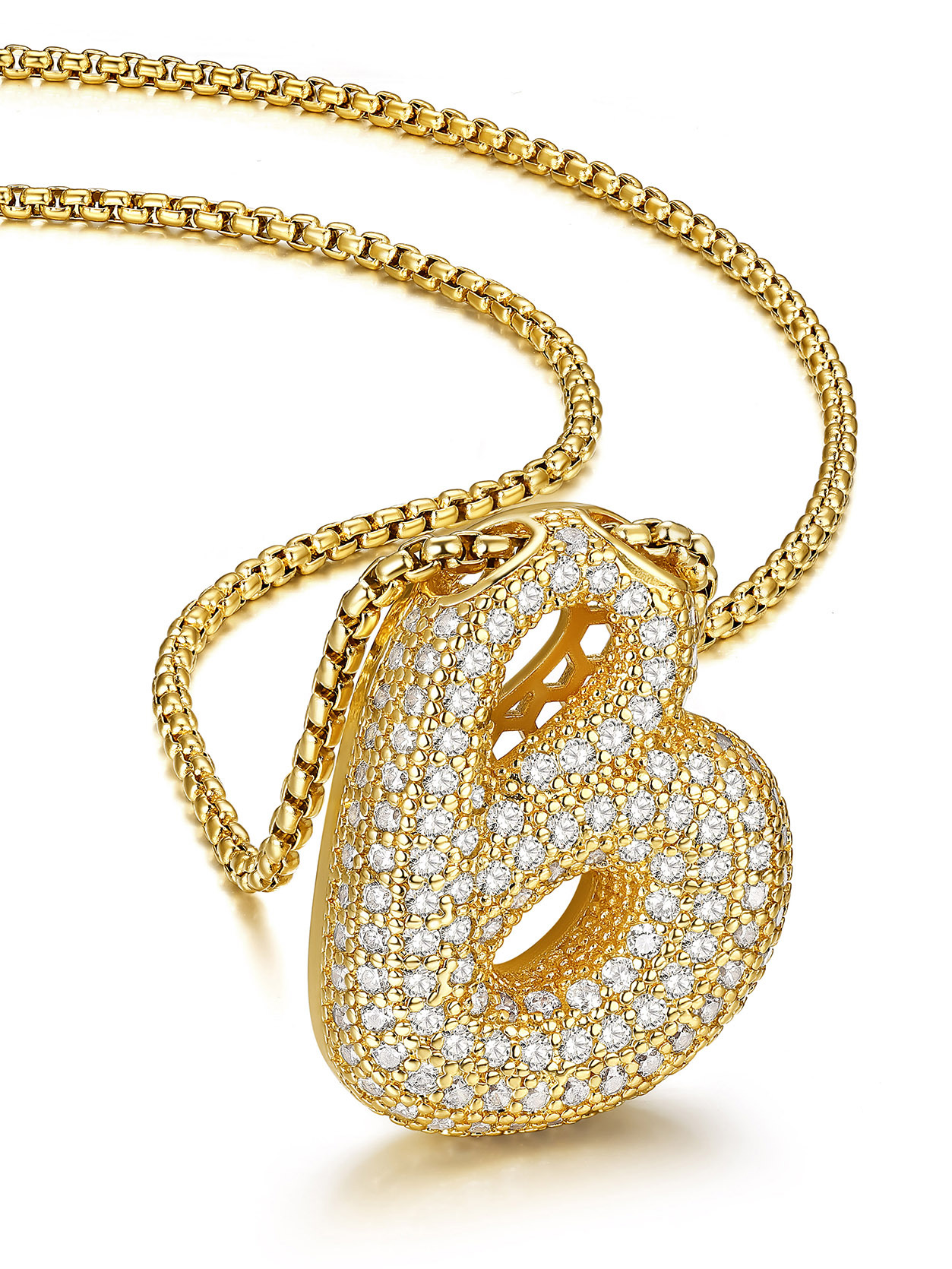 KeyStyle Initial Necklace for Women Shiny Gold Bubble Letter Necklace Alphabet Adjustable Personalized Jewelry Birthday Gift for Women